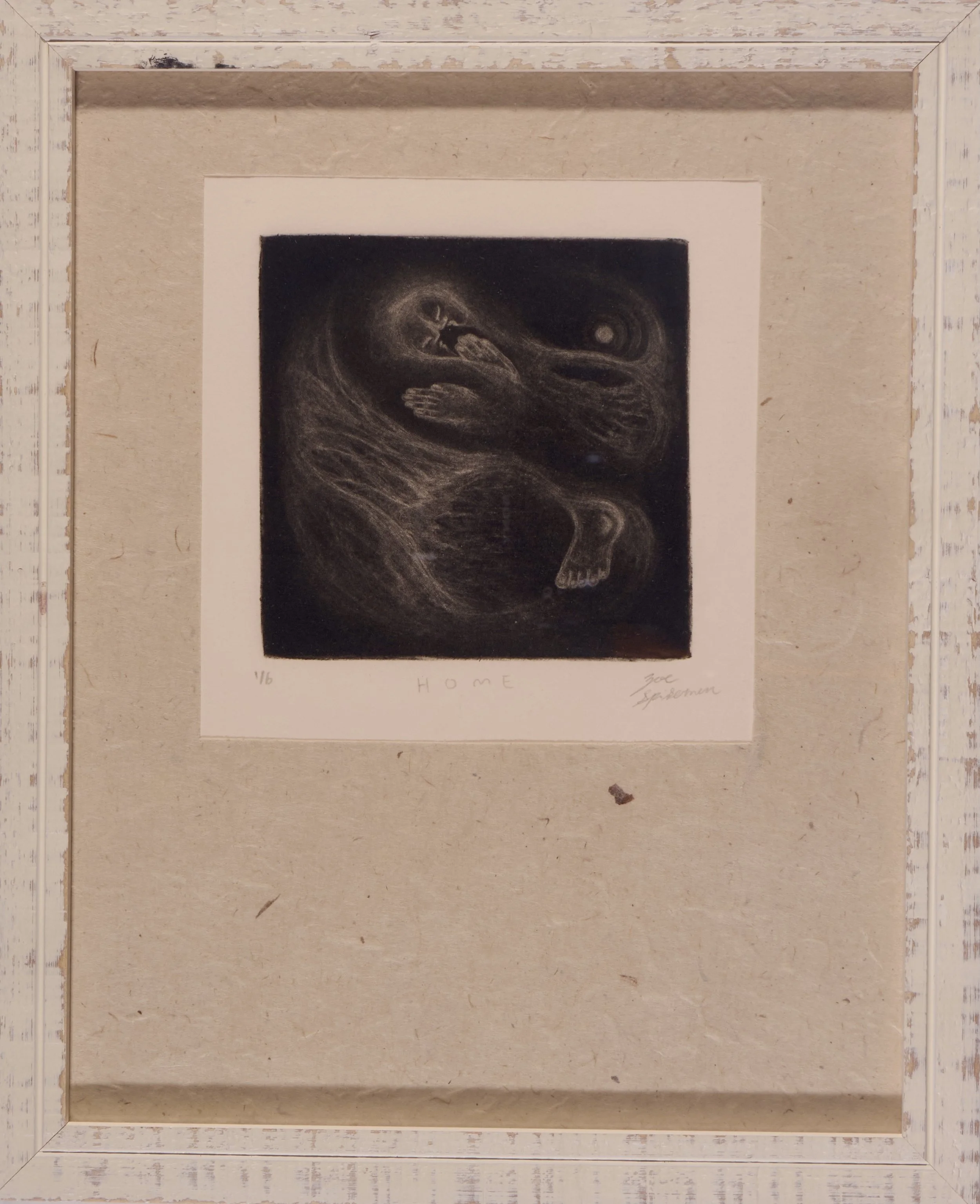 Home, 2025 | Mezzotint, 6 in x 6 in