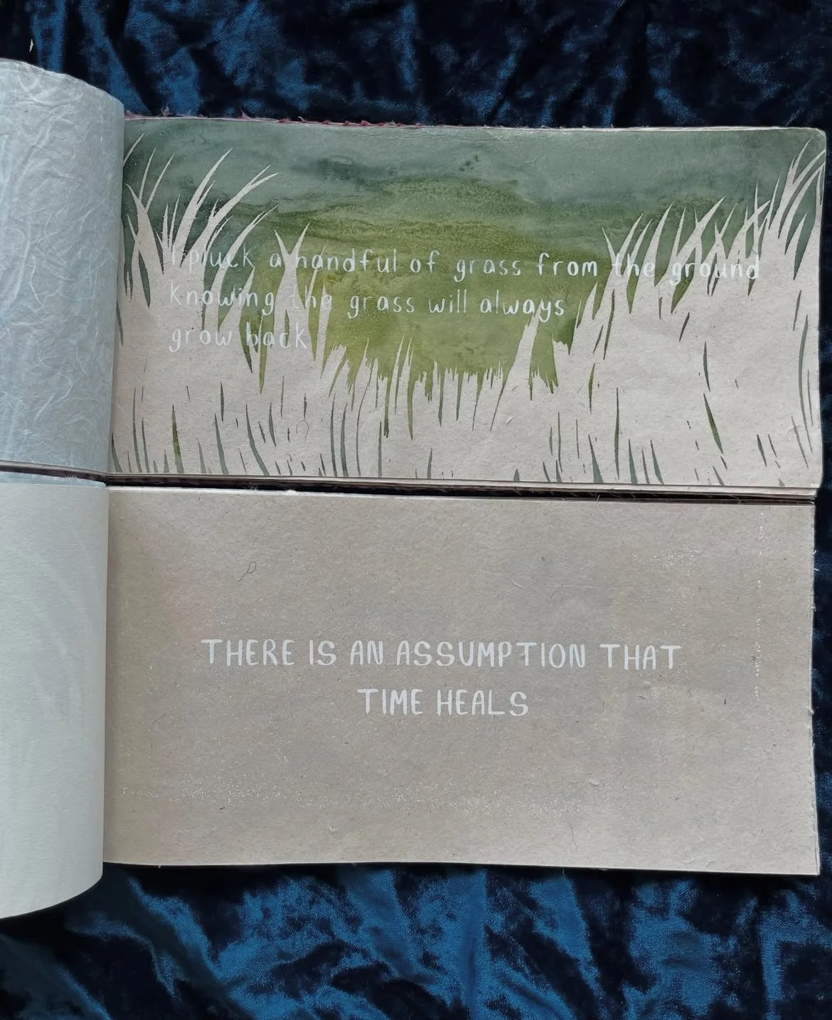 I pluck a handful of grass from the ground knowing the grass will always grow back. There is an assumption that time heals. 