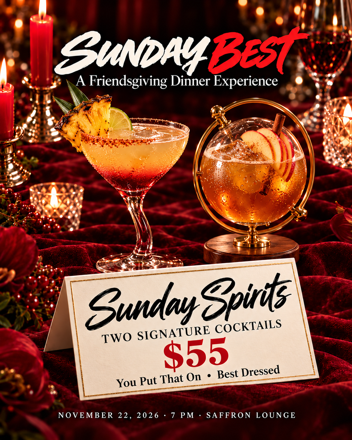 Sunday Spirits ·Add On |  +$55 per person