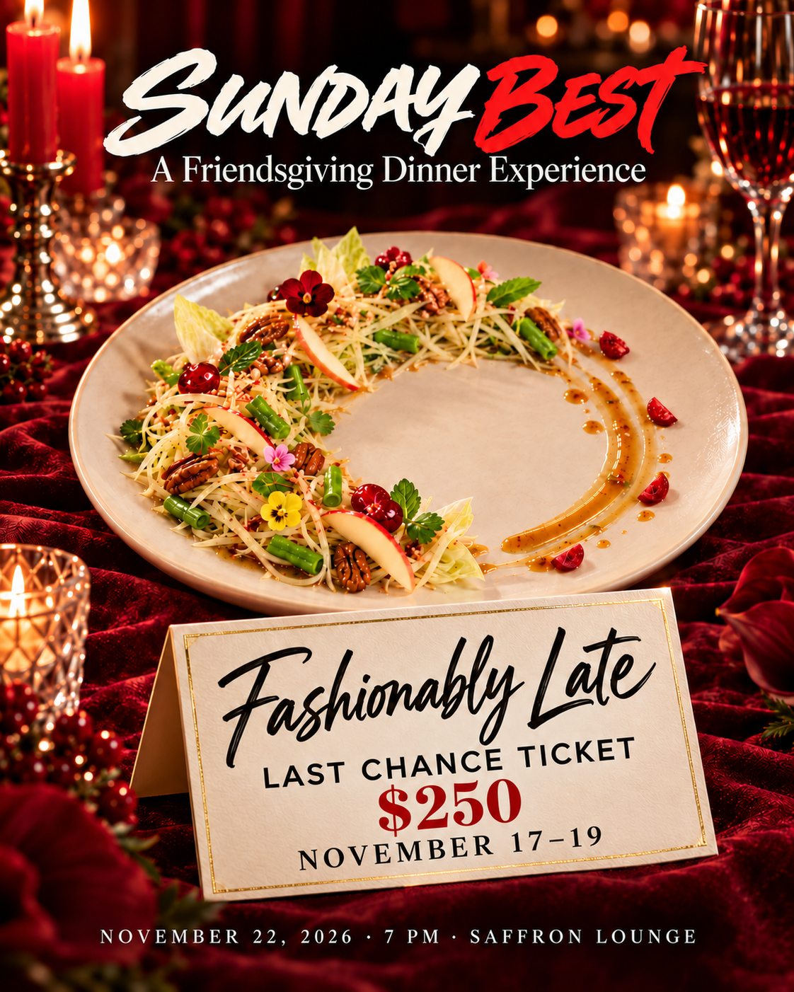 Fashionably Late · Last Chance Ticket — $250