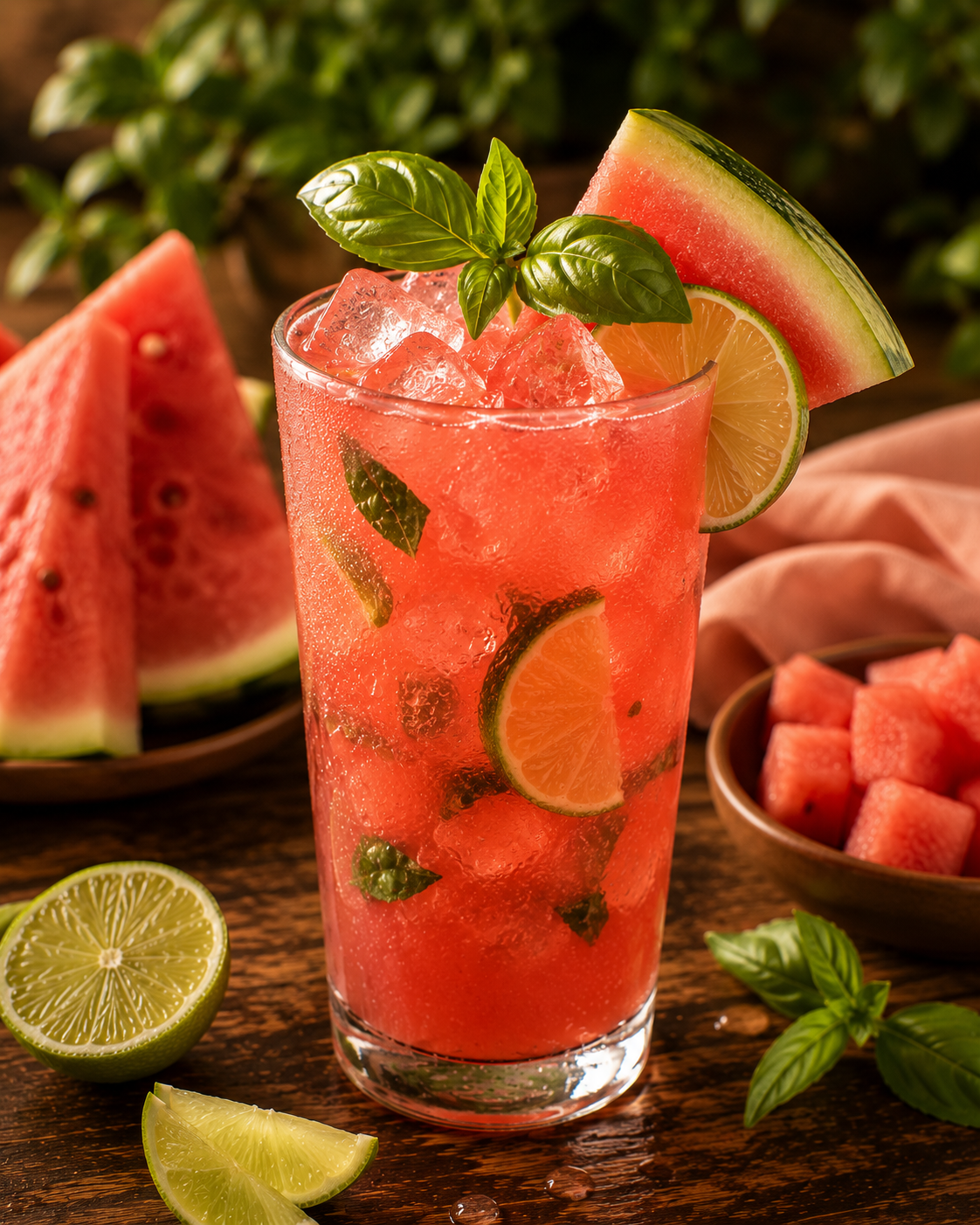 Watermelon Basil Limeade