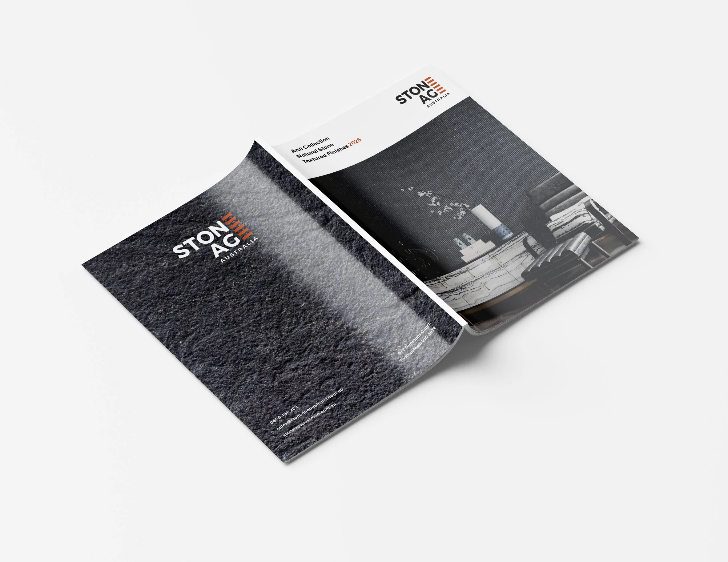 Professional brochure development for Arai featuring luxury product collections, elegant layouts and premium architectural marketing materials