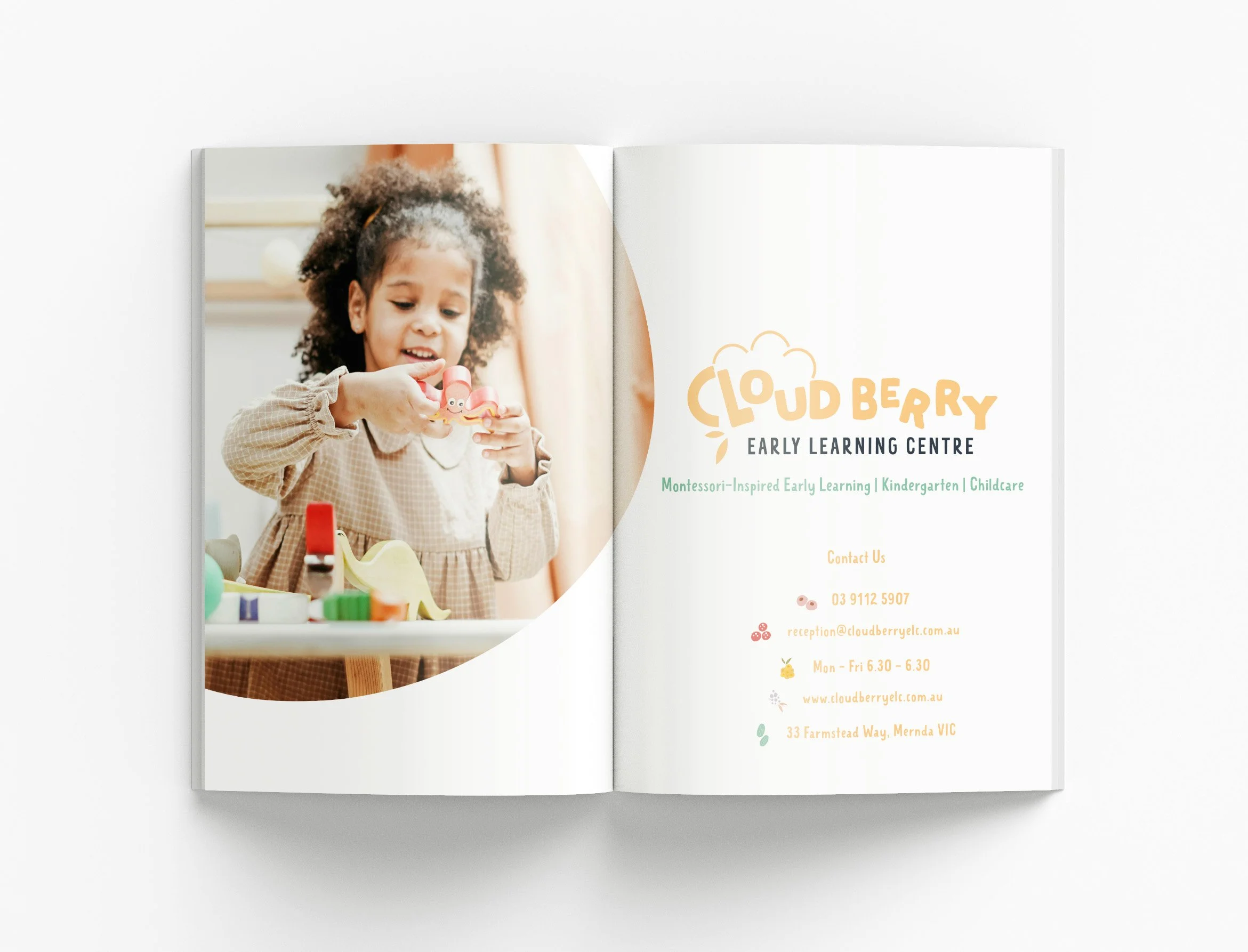 Cloudberry Early Learning Centre capability statement project featuring structured layouts, childcare branding elements and premium document design for the education sector