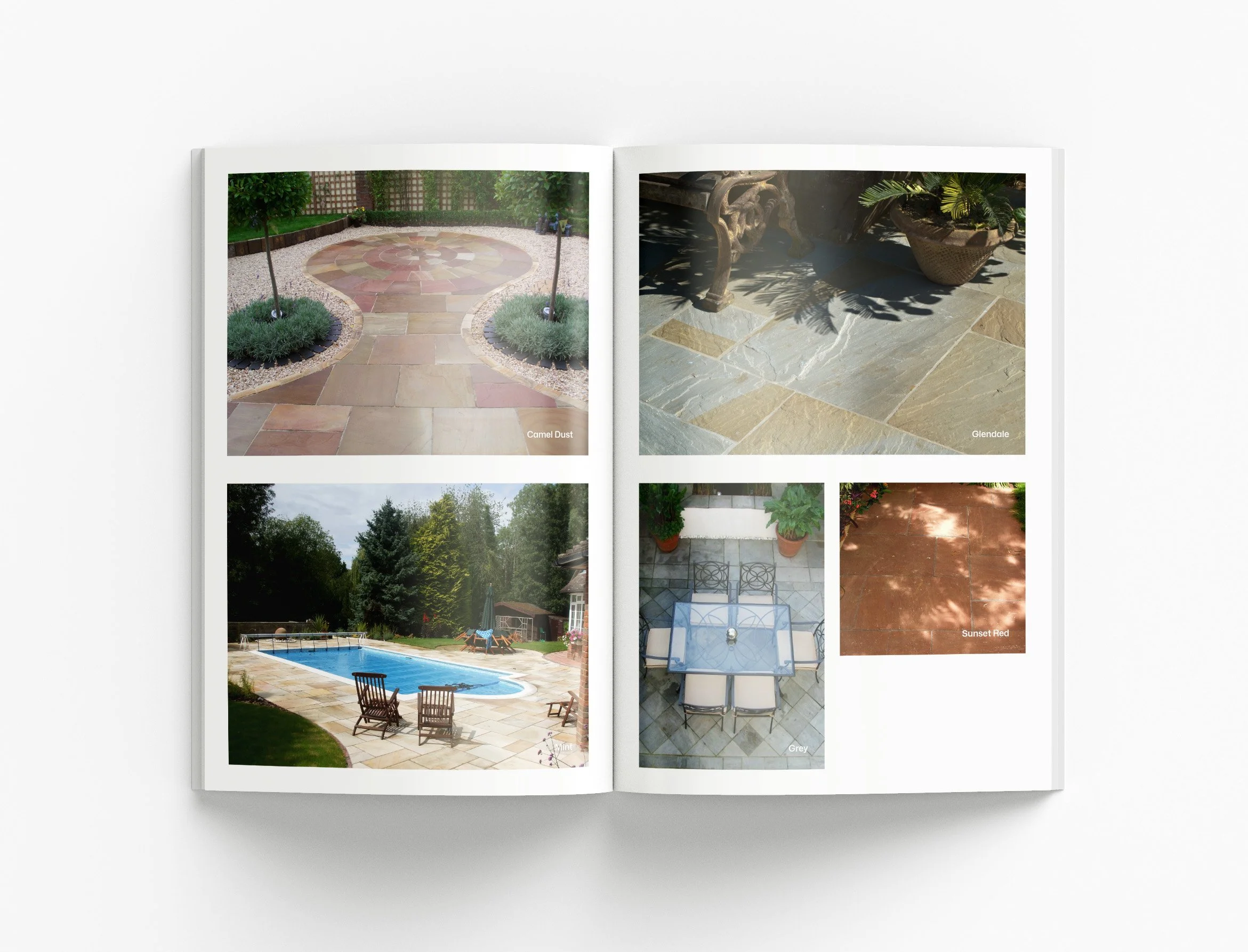 Professional brochure design highlighting landscape products, outdoor living concepts and visually engaging customer communication