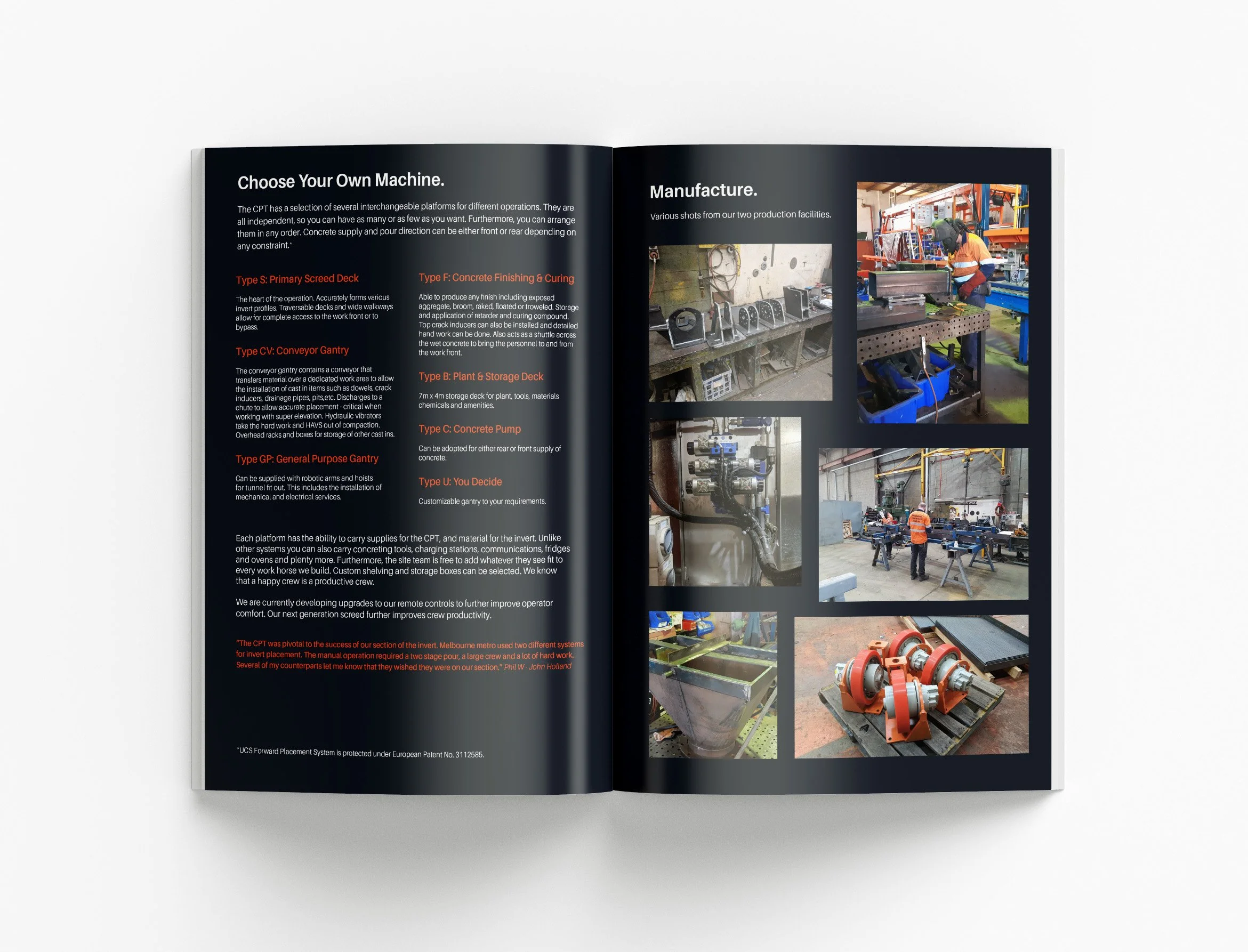 Underground Construction Solutions company profile featuring structured layouts, project showcases and premium construction industry document design