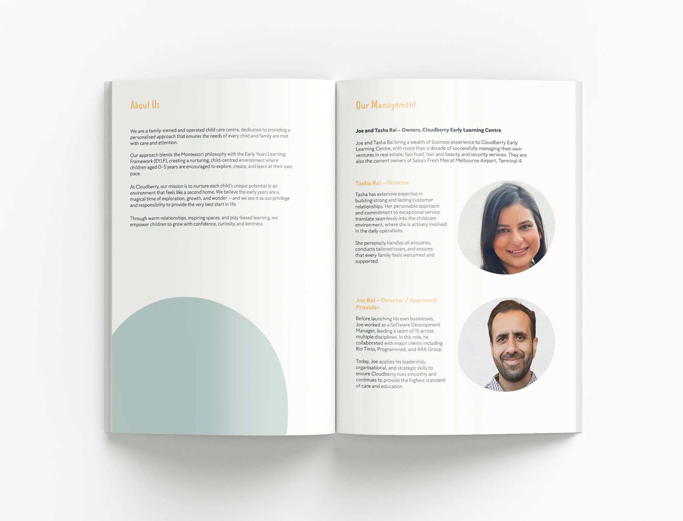 Cloudberry Early Learning Centre capability statement project featuring professional childcare document design, early education branding and company profile design by BKK Creative Studio