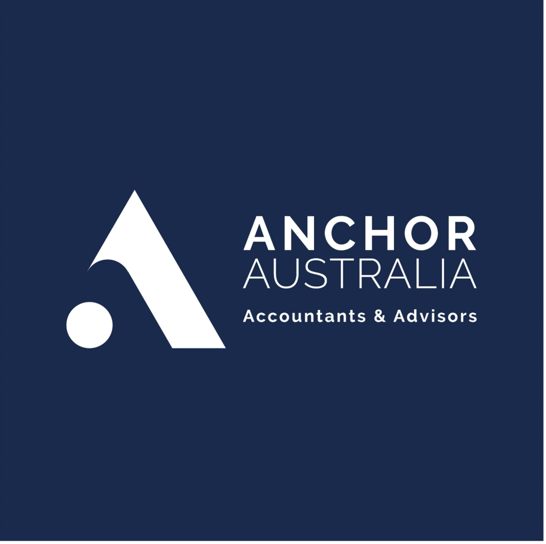 Custom brand identity for Anchor Australia showcasing contemporary logo design, refined typography, corporate colour palette and cohesive accounting business branding