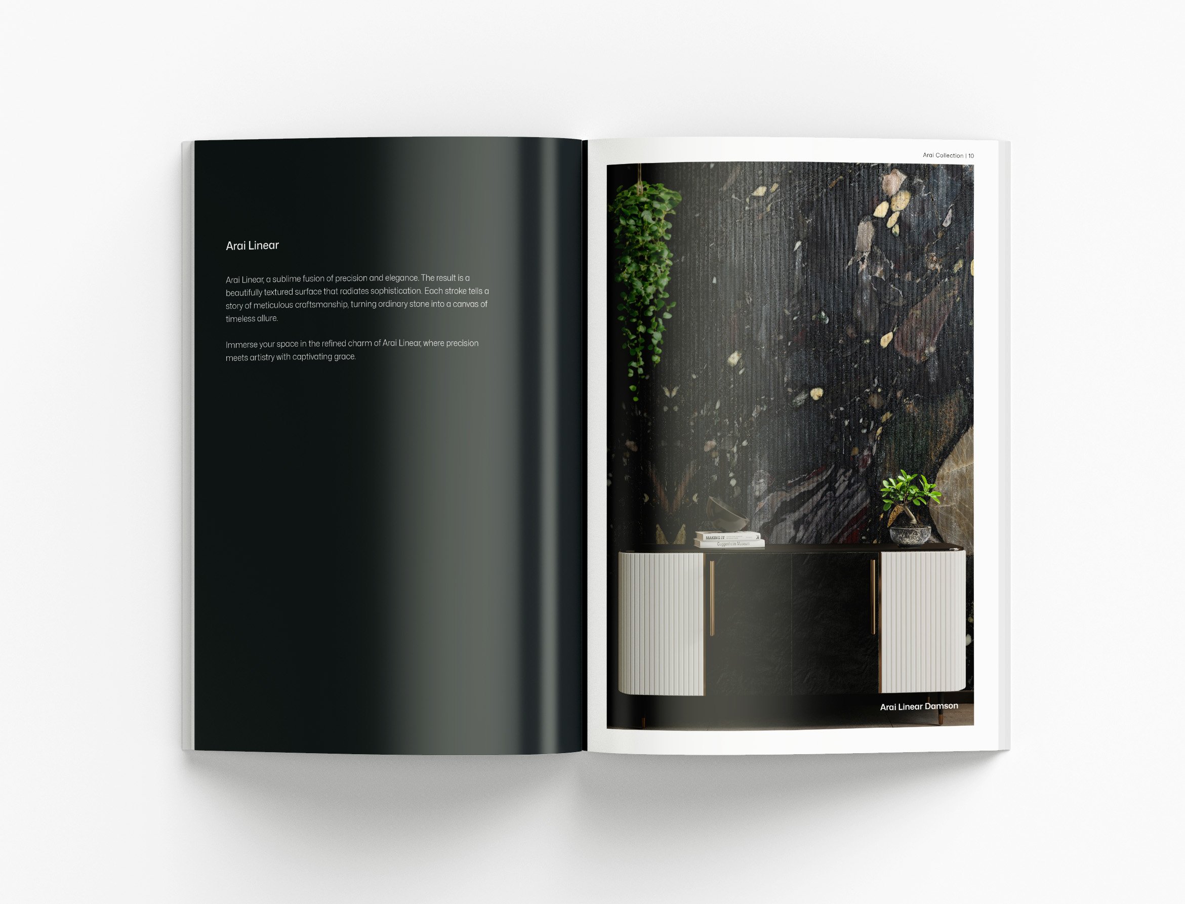 Arai brochure project highlighting architectural products, premium branding and professional product presentation design