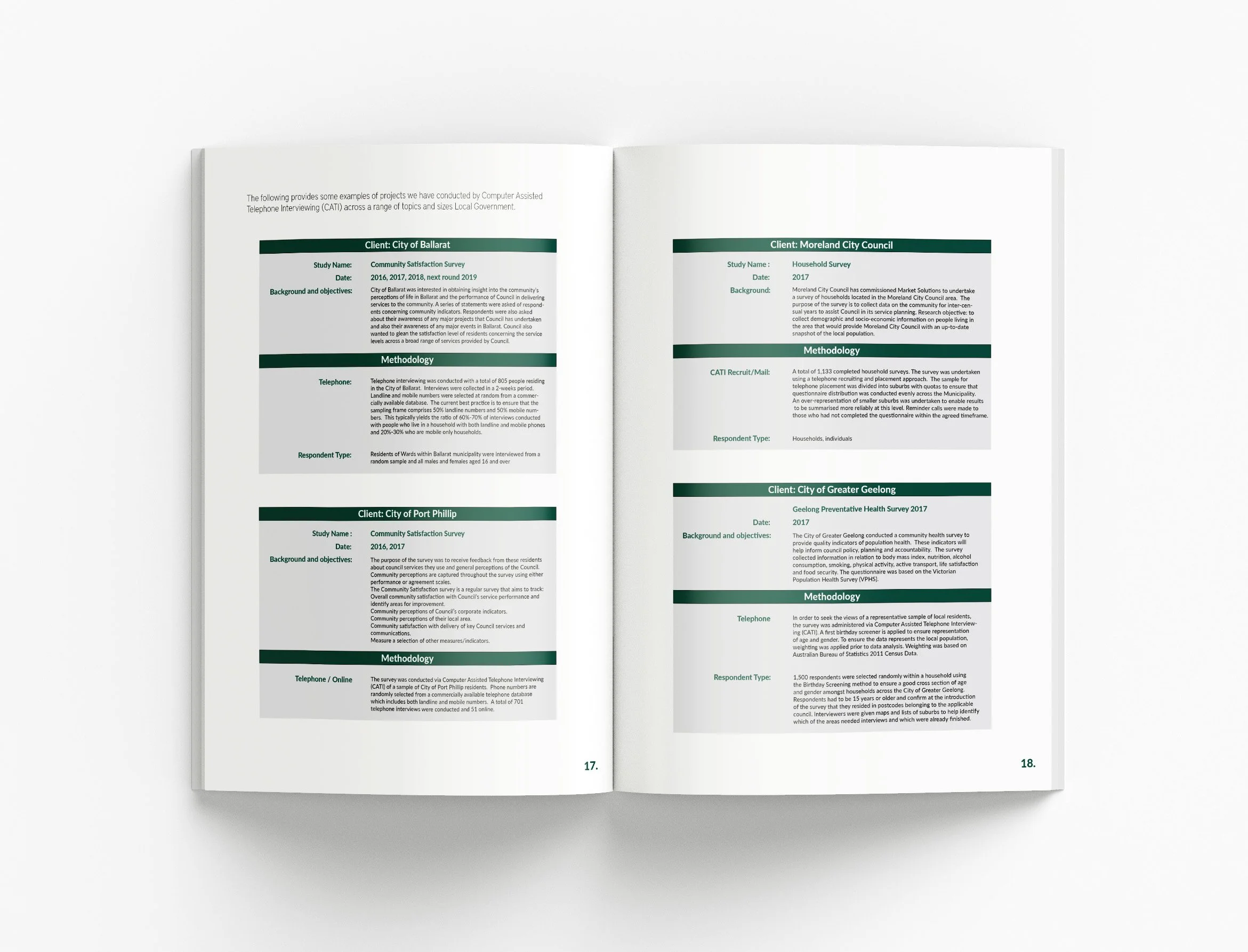 Proposal design featuring custom icons, analytical reporting, stakeholder communications and sophisticated business presentation layouts