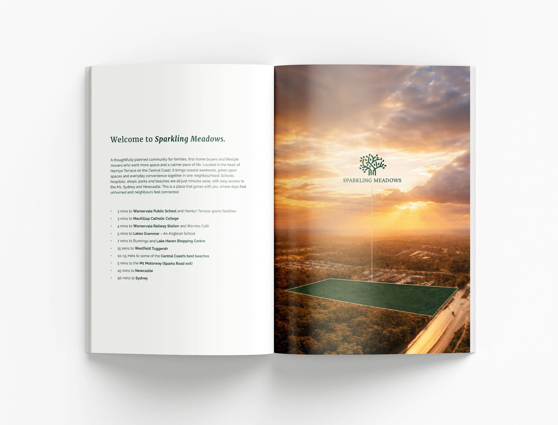 Sparkling Meadows marketing brochure project featuring premium property development design, house and land estate marketing and real estate collateral by BKK Creative Studio