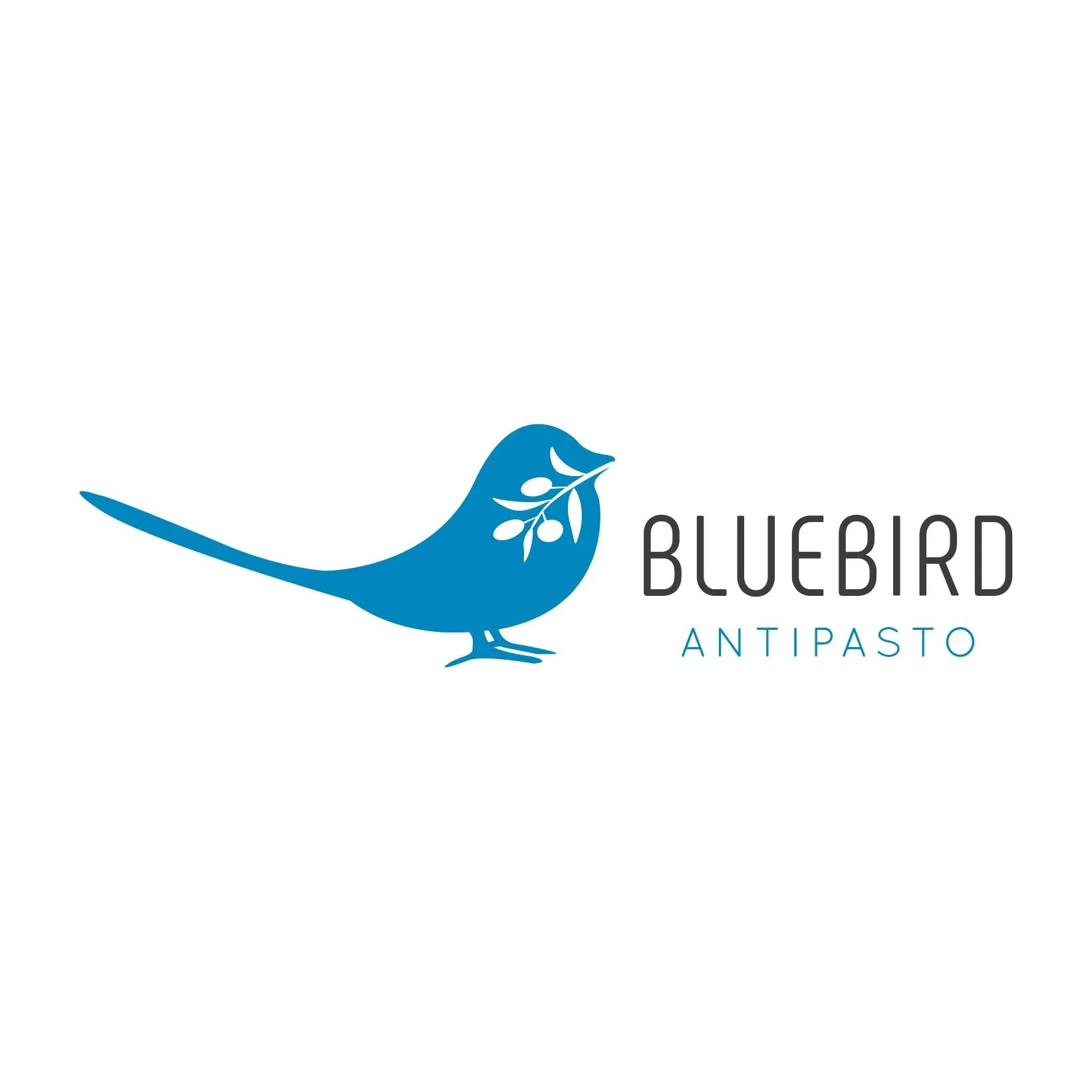 Bluebird Antipasto food brand identity project featuring custom logo design, packaging concepts and a premium visual identity by BKK Creative Studio
