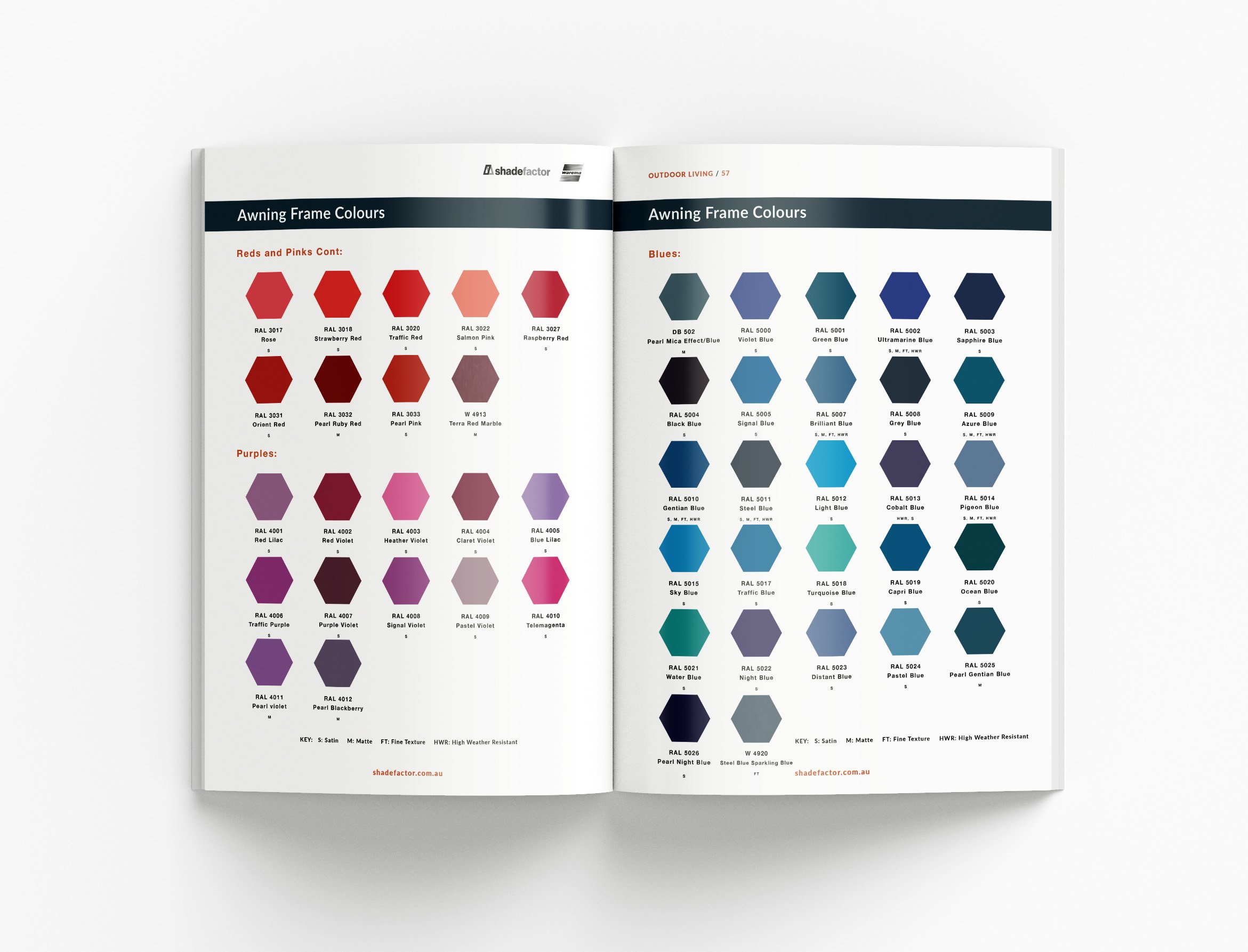 Outdoor product brochure highlighting luxury alfresco spaces, innovative design solutions and premium sales collateral
