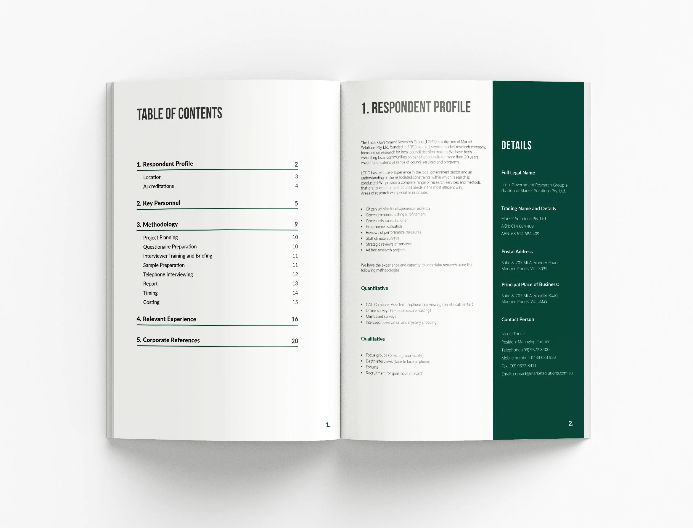 Tender proposal project featuring professional tender document design, strategic business proposals, market research presentation and corporate communication by BKK Creative Studio