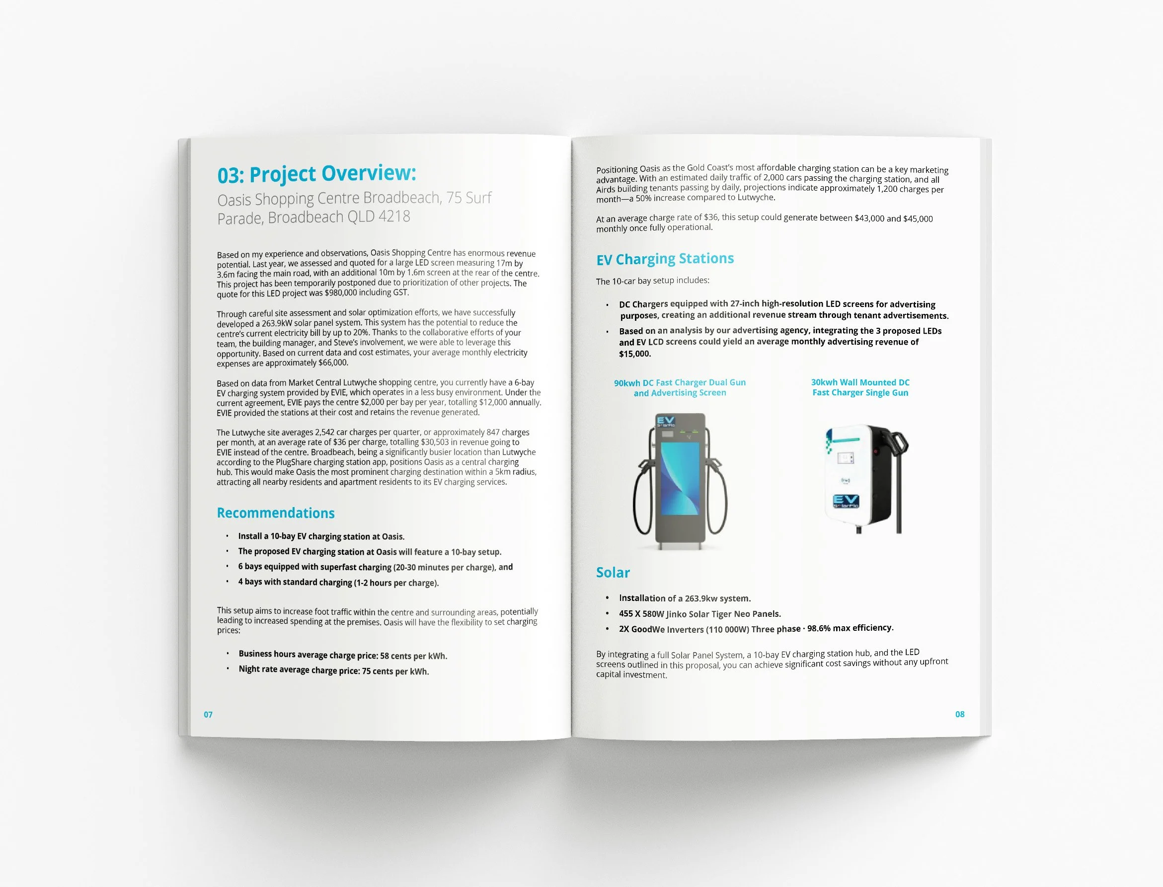 BB MGMT corporate proposal document showcasing strategic recommendations, custom graphics, executive reporting and polished presentation design