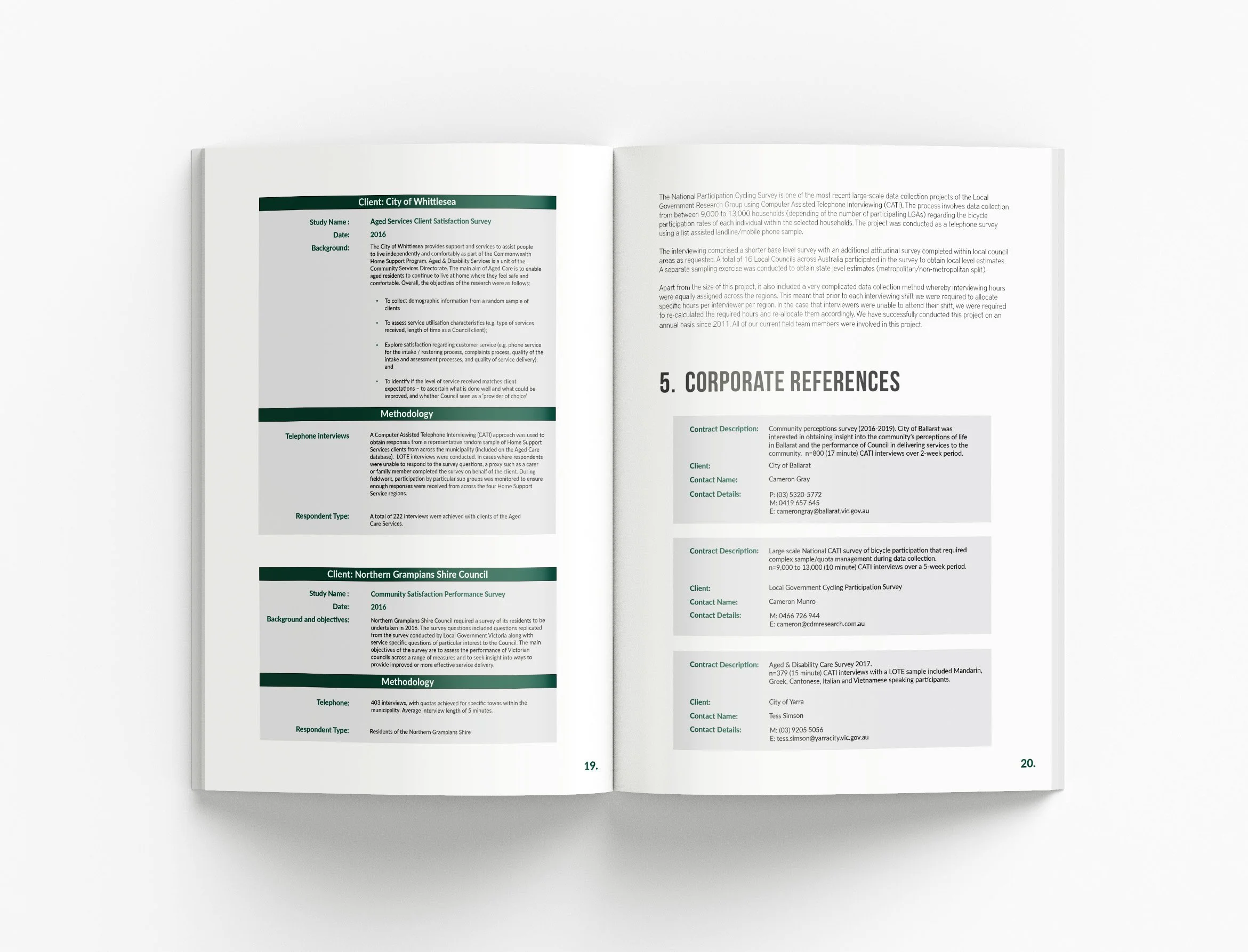 Professional proposal document highlighting market intelligence, strategic recommendations and engaging corporate information design