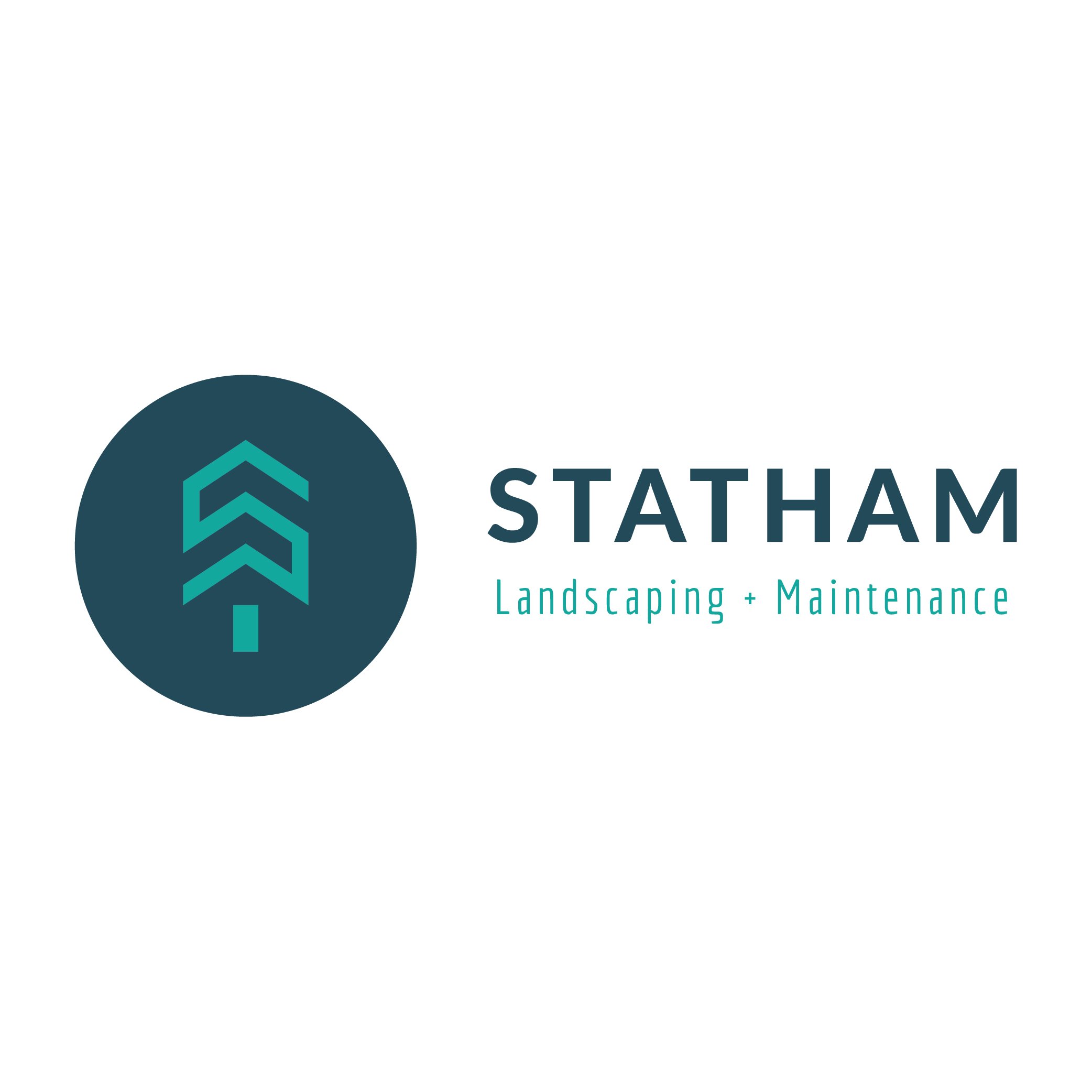 Statham Landscaping brand identity featuring a sophisticated logo, cohesive visual system and premium branding for a landscape construction and garden maintenance company