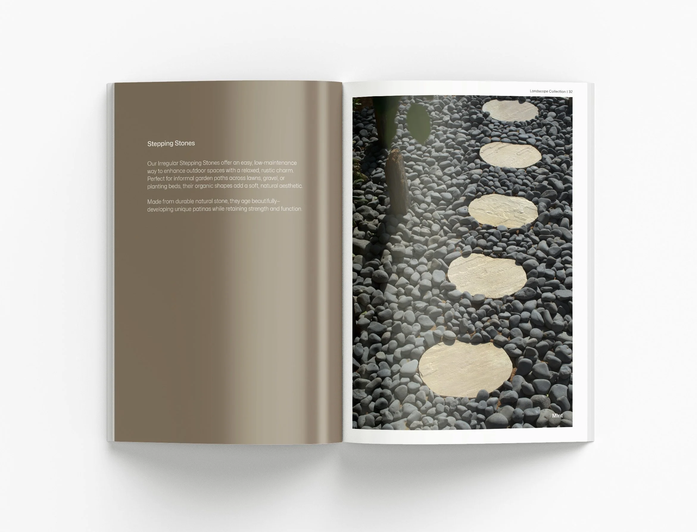 Landscape product brochure featuring structured layouts, custom graphics and sophisticated catalogue design by BKK Creative Studio