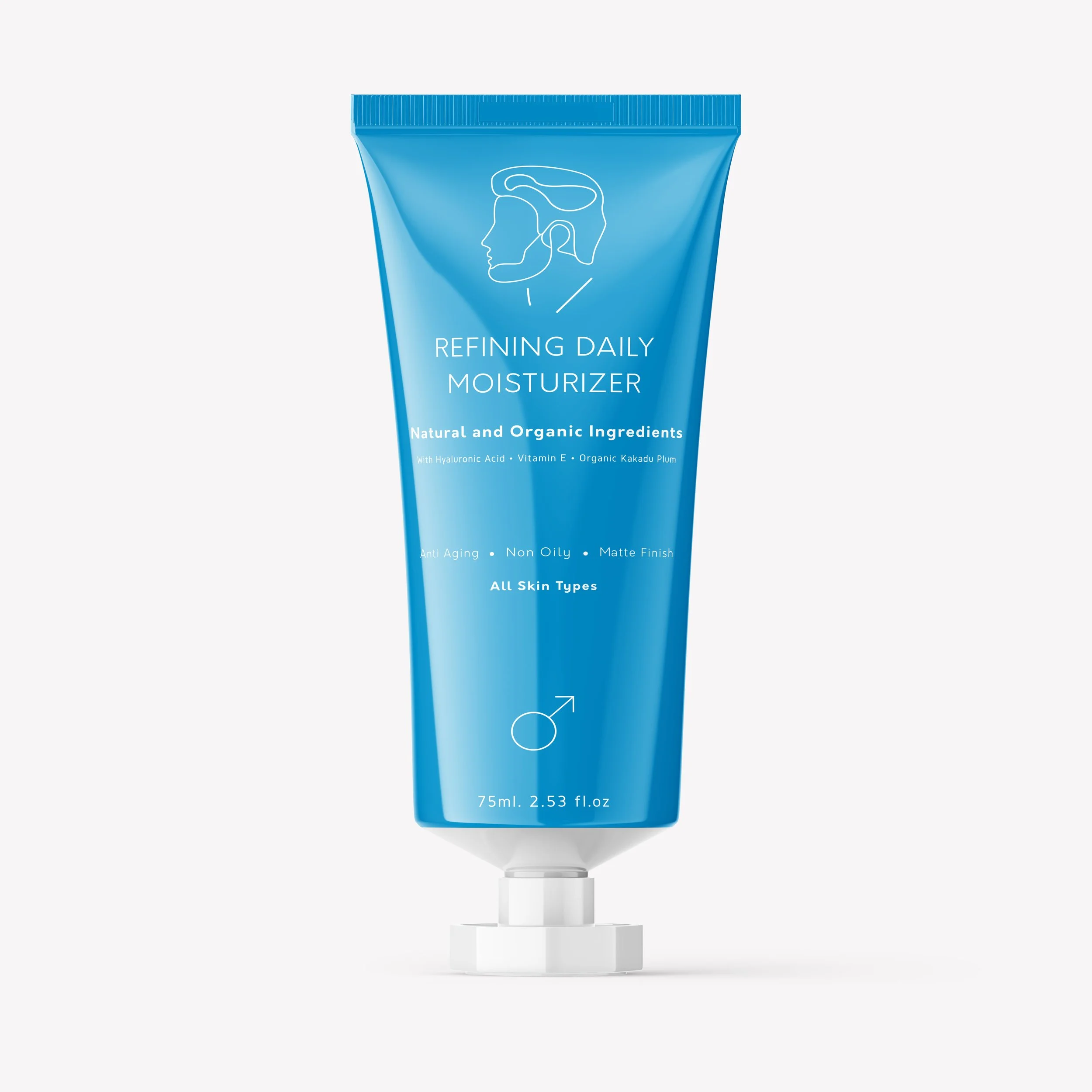 HIZ men's skincare packaging featuring minimalist design, luxury cosmetic branding and premium product packaging for the men's grooming market