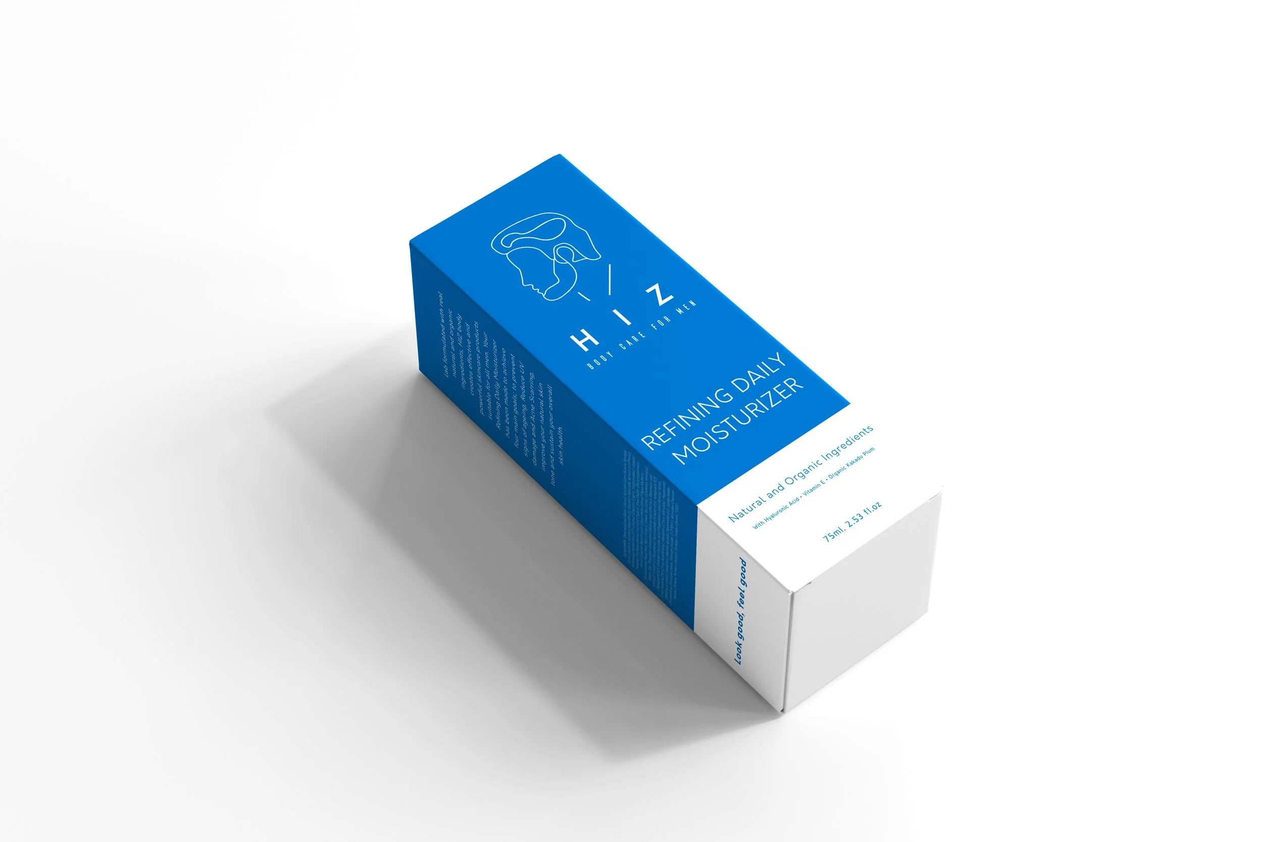 HIZ product packaging project showcasing custom labels, premium packaging aesthetics and modern cosmetic brand communication