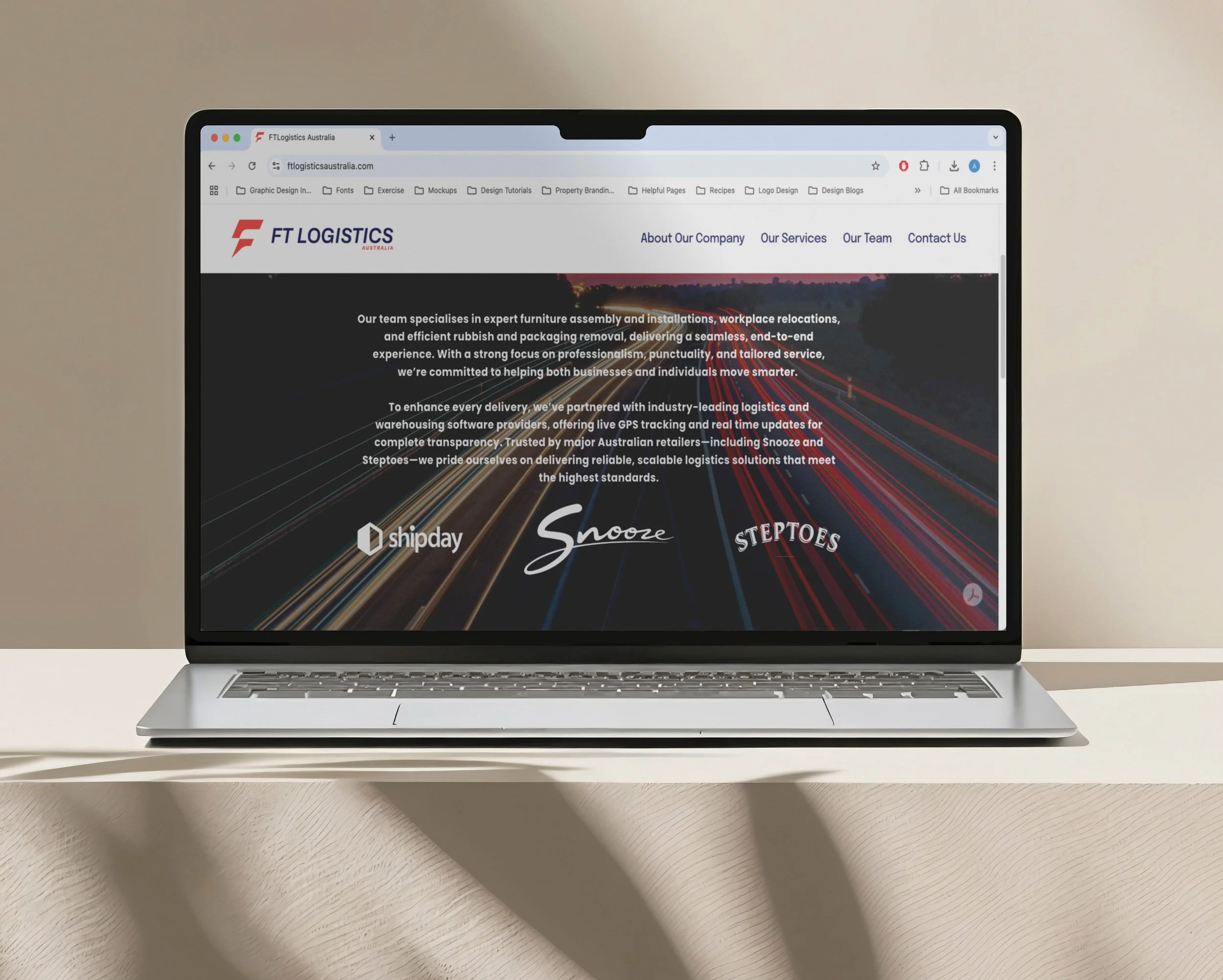 FT Logistics Australia website design project featuring modern UX/UI design, responsive web development and a professional digital experience by BKK Creative Studio