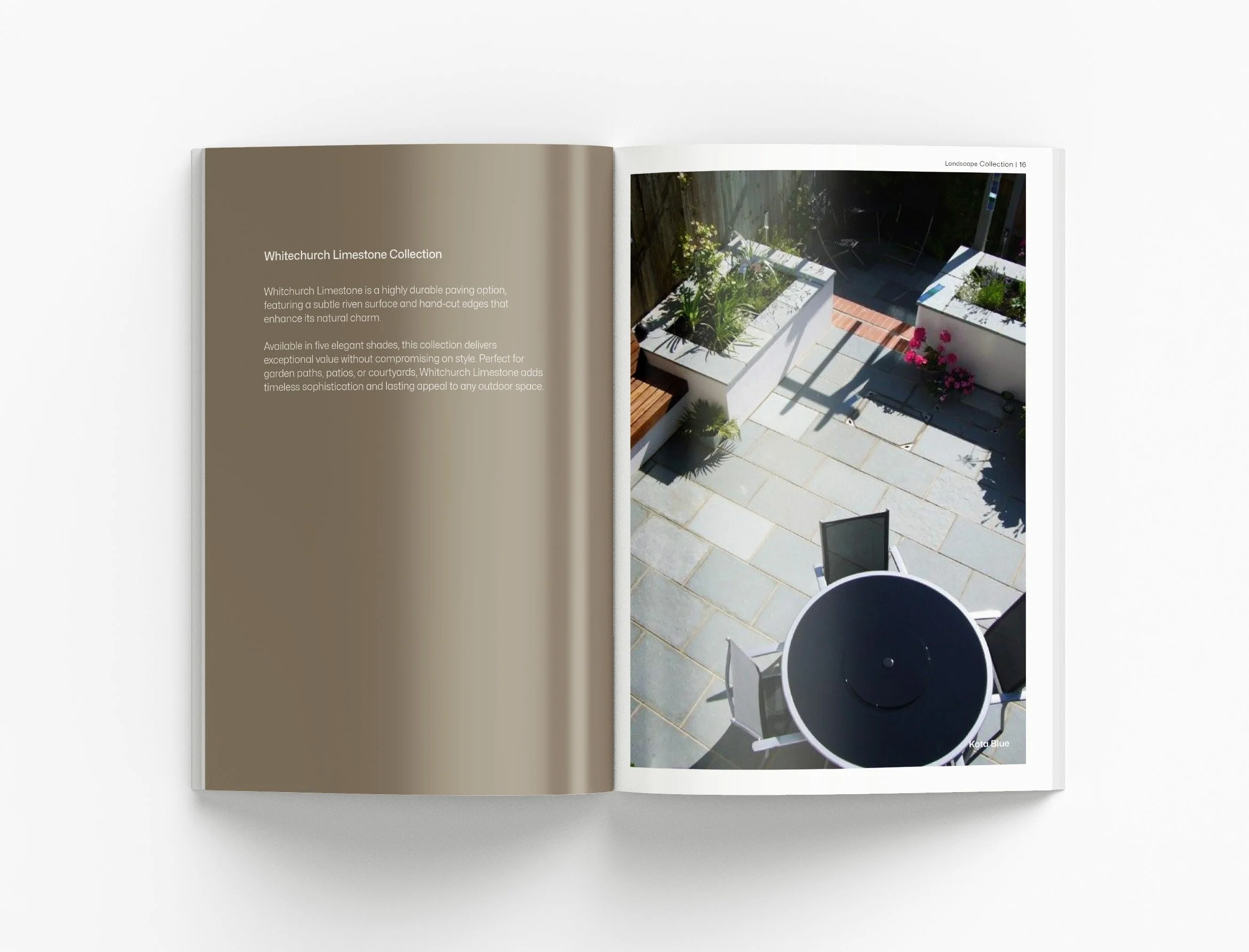 Landscape Collection product guide featuring custom layouts, product showcases and premium brochure design for the landscaping industry