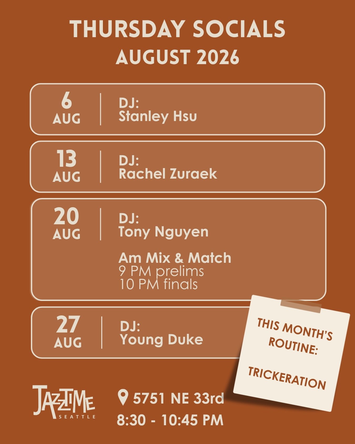 Join us for social dancing in August!