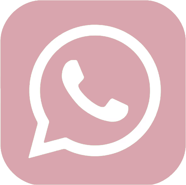 Pink app icon with a white speech bubble and a phone receiver, representing WhatsApp.
