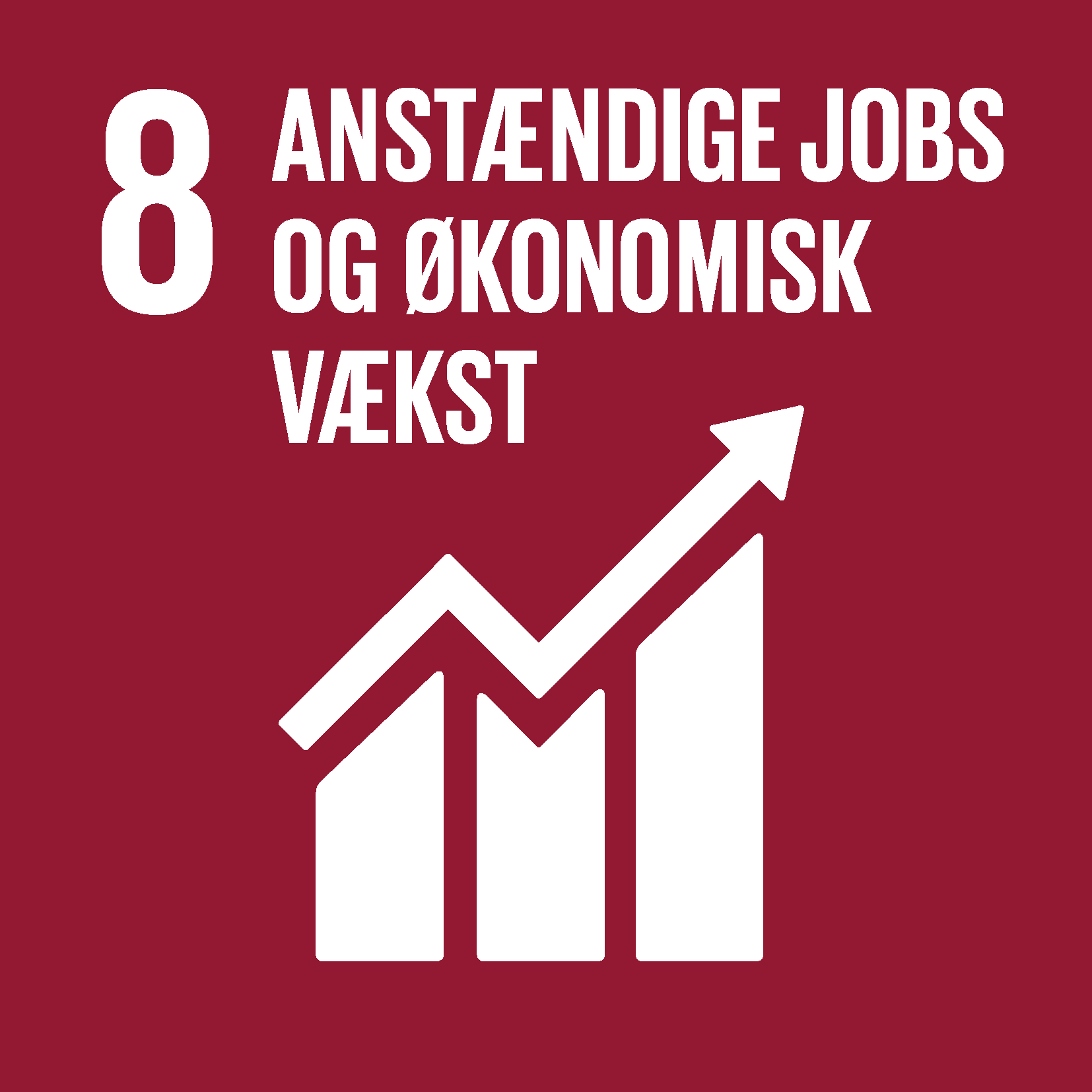 Graf med stigende pile og tekst om job, økonomisk vækst, og betydning for beskæftigelsen.