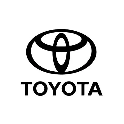 Toyota logo with stylized oval and cross design above the word 'TOYOTA'.