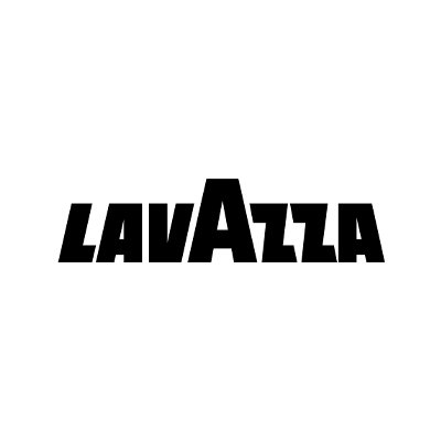 LAVAZZA logo in black text on a white background. coffee and cafes 