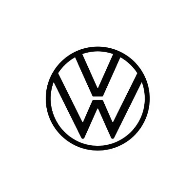 Black Volkswagen logo inside a circle on a white background.