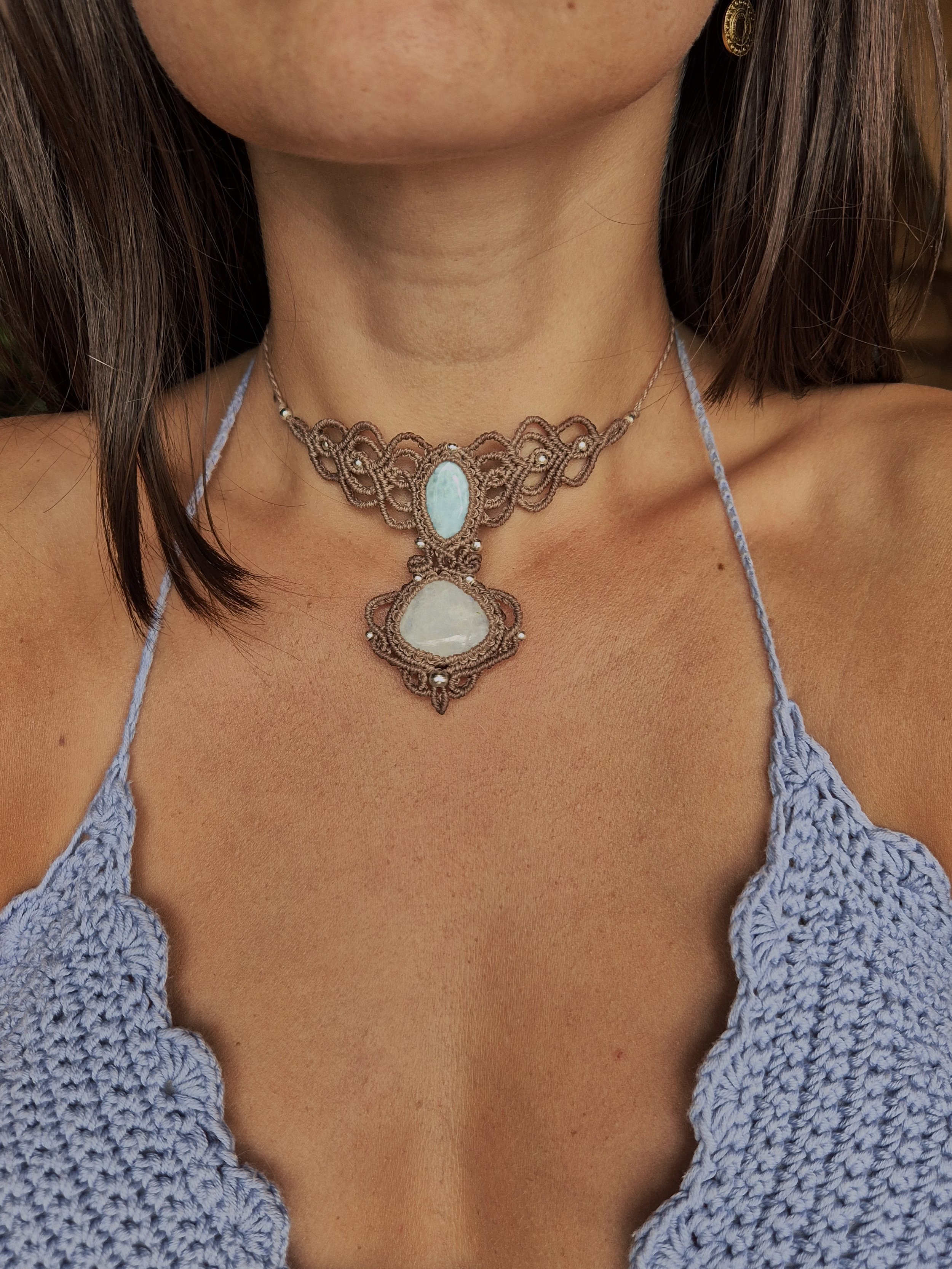 Larimar & Moonstone necklace