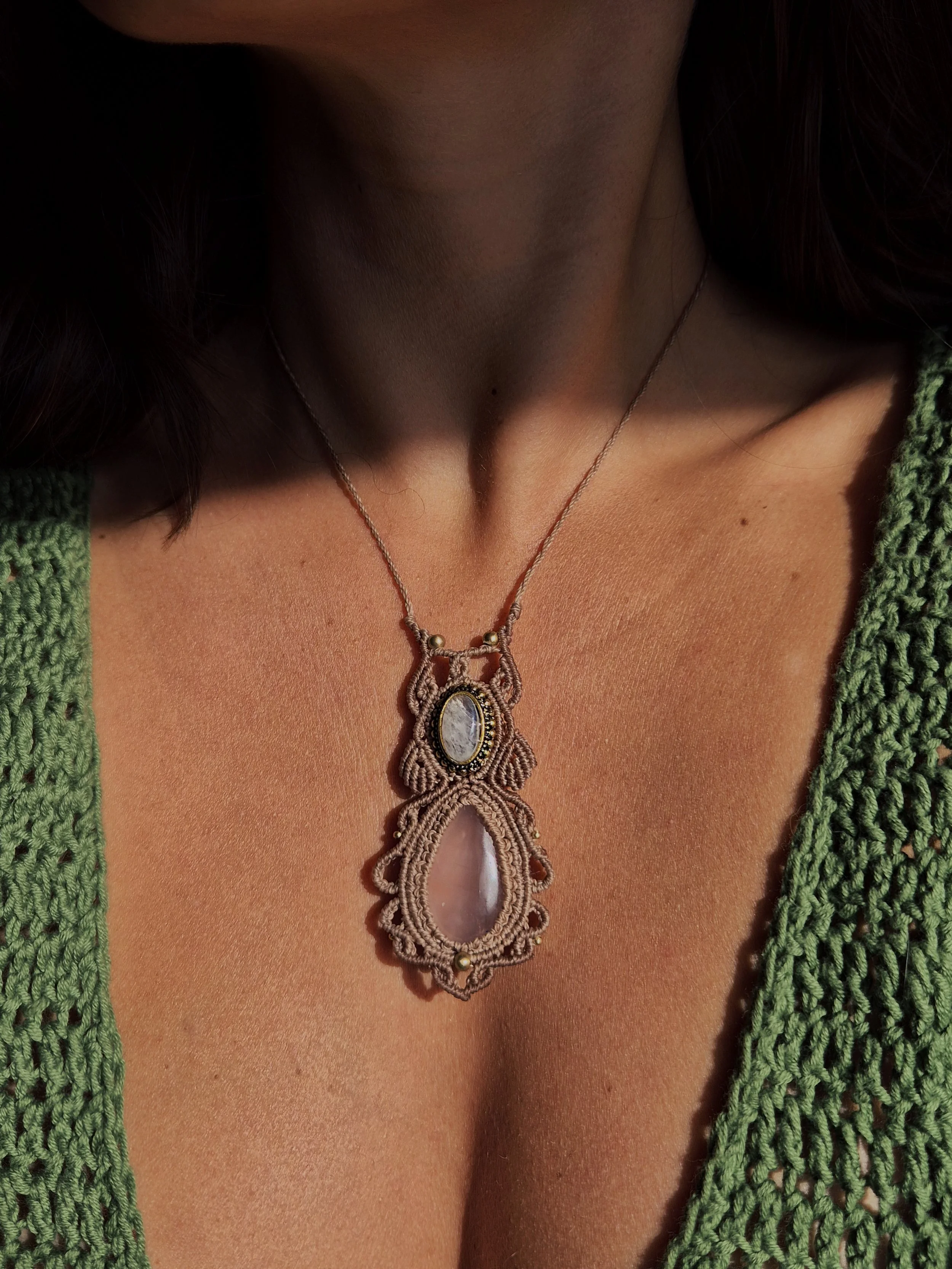 Rose Quartz & Moonstone Necklace
