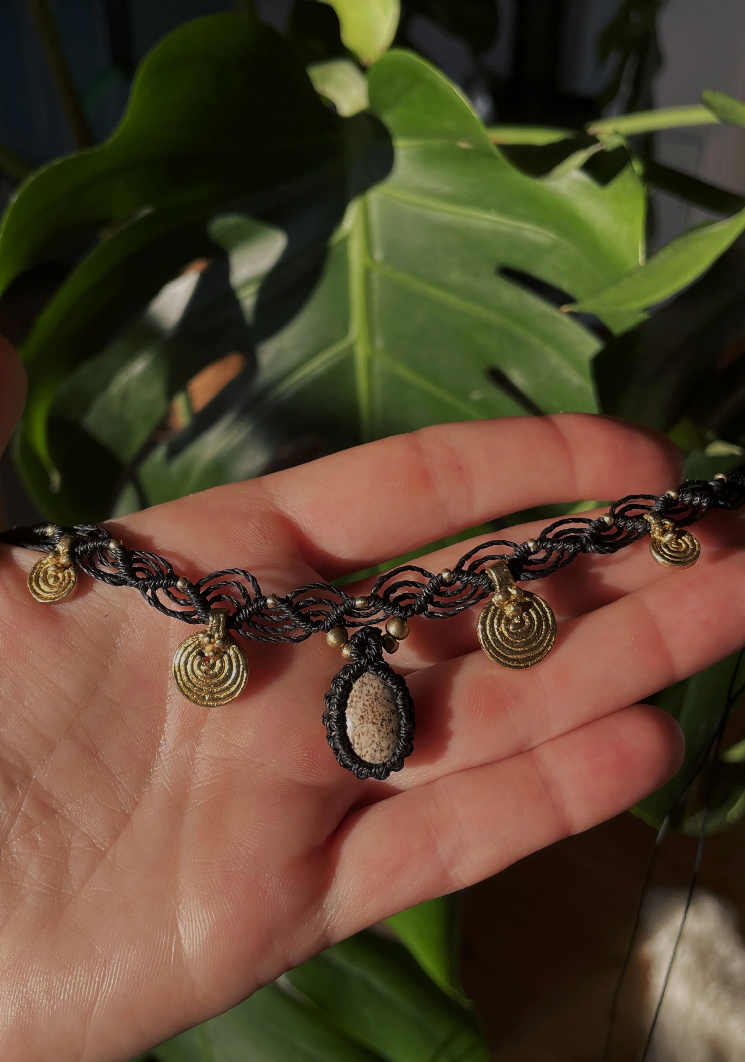 Black jasper choker