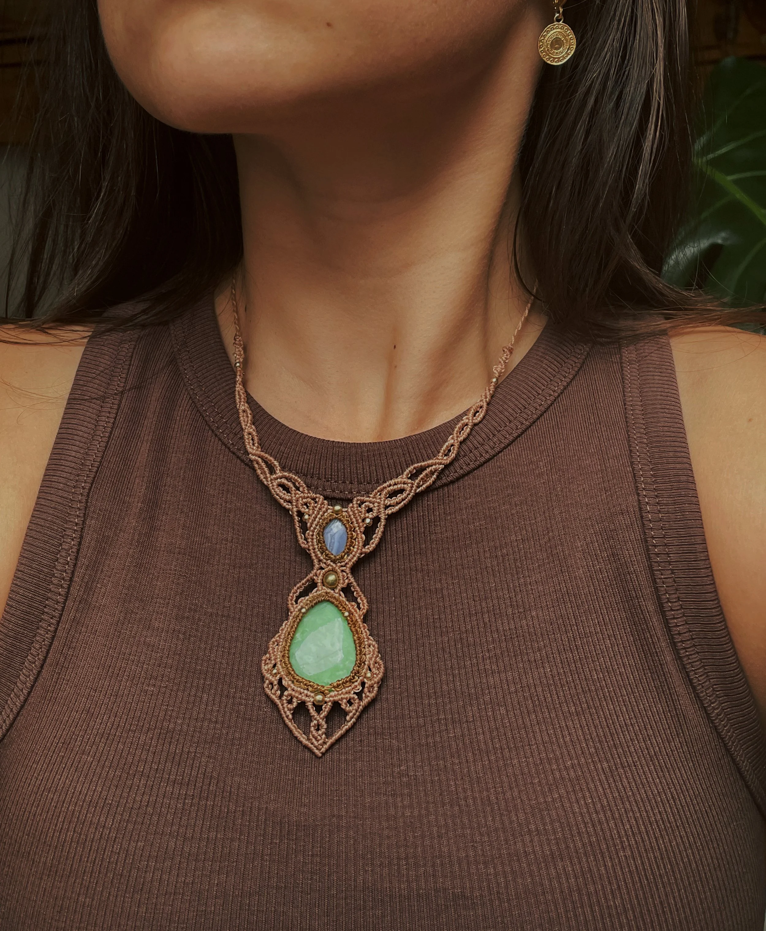 Chrysocolla & chalcedony necklace