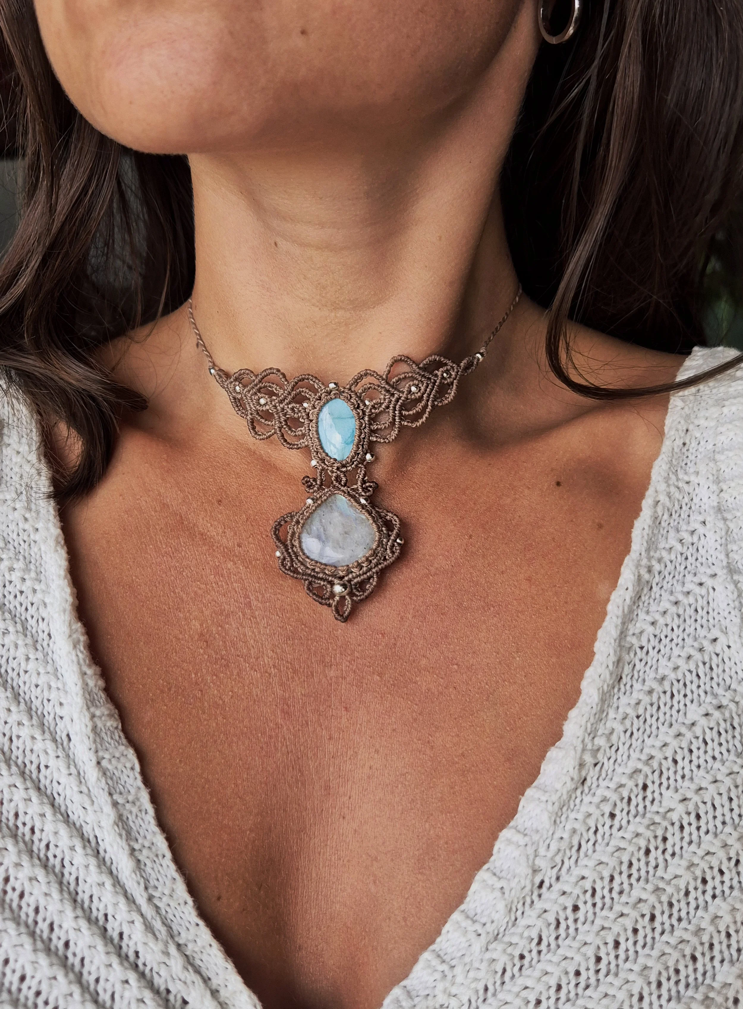 Larimar & Moonstone necklace