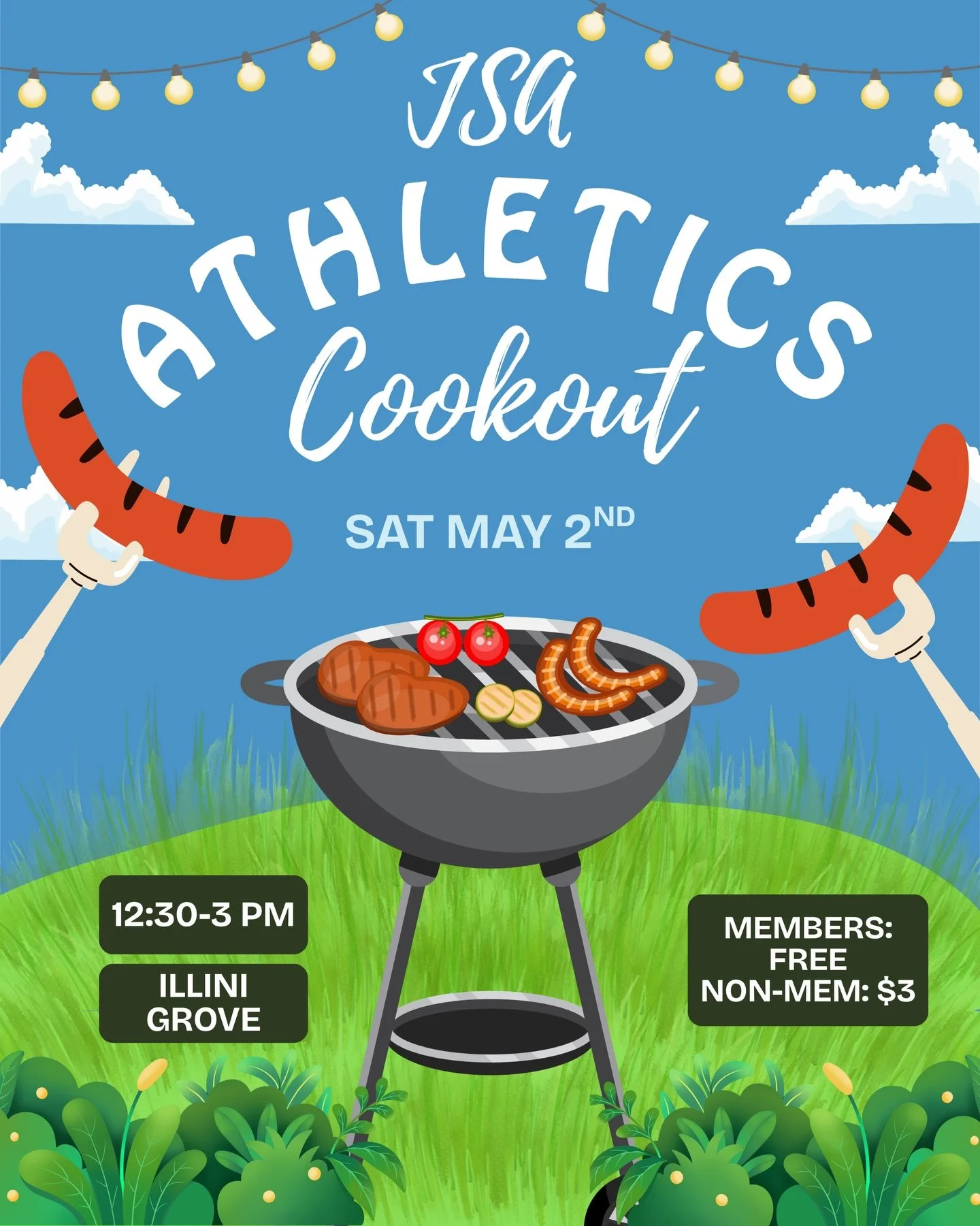 🏃&zwj;♂️🌭 JSA Athletics Cookout is here! 🌭🏃&zwj;♀️

Join us for our last event of the semester with an afternoon of food, games, and good vibes at Illini Grove! We&rsquo;ll have Japanese-inspired pork belly, yakitori, hot dogs, yakionigiri, shave