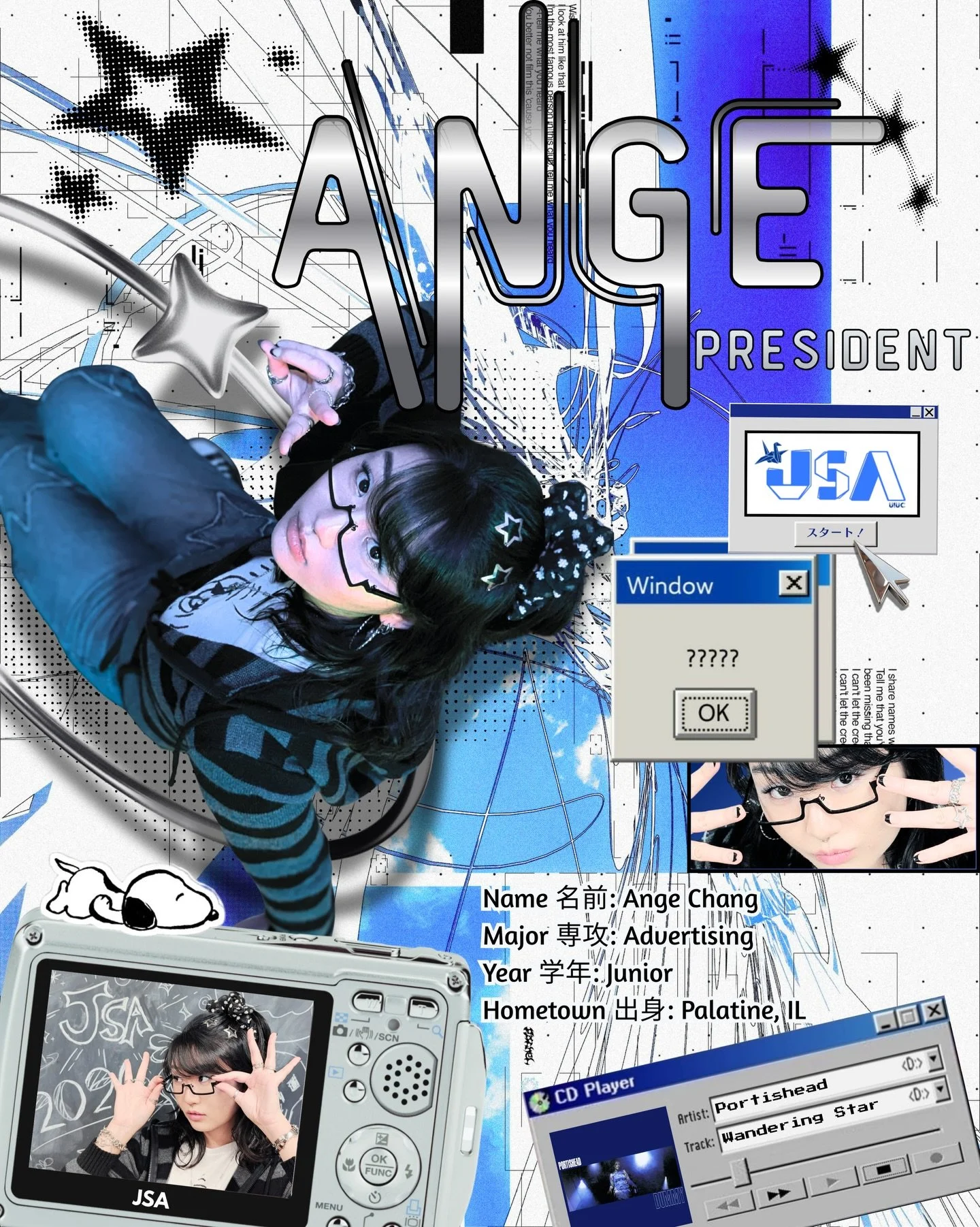 Meet our President ⭐💙

The one leading JSA: setting the vision 👀, guiding the board, and bringing everything together, while also running our Instagram 📱and editing all the reels 😛&hellip;

Ange Chang!!
Advertising &bull; Junior