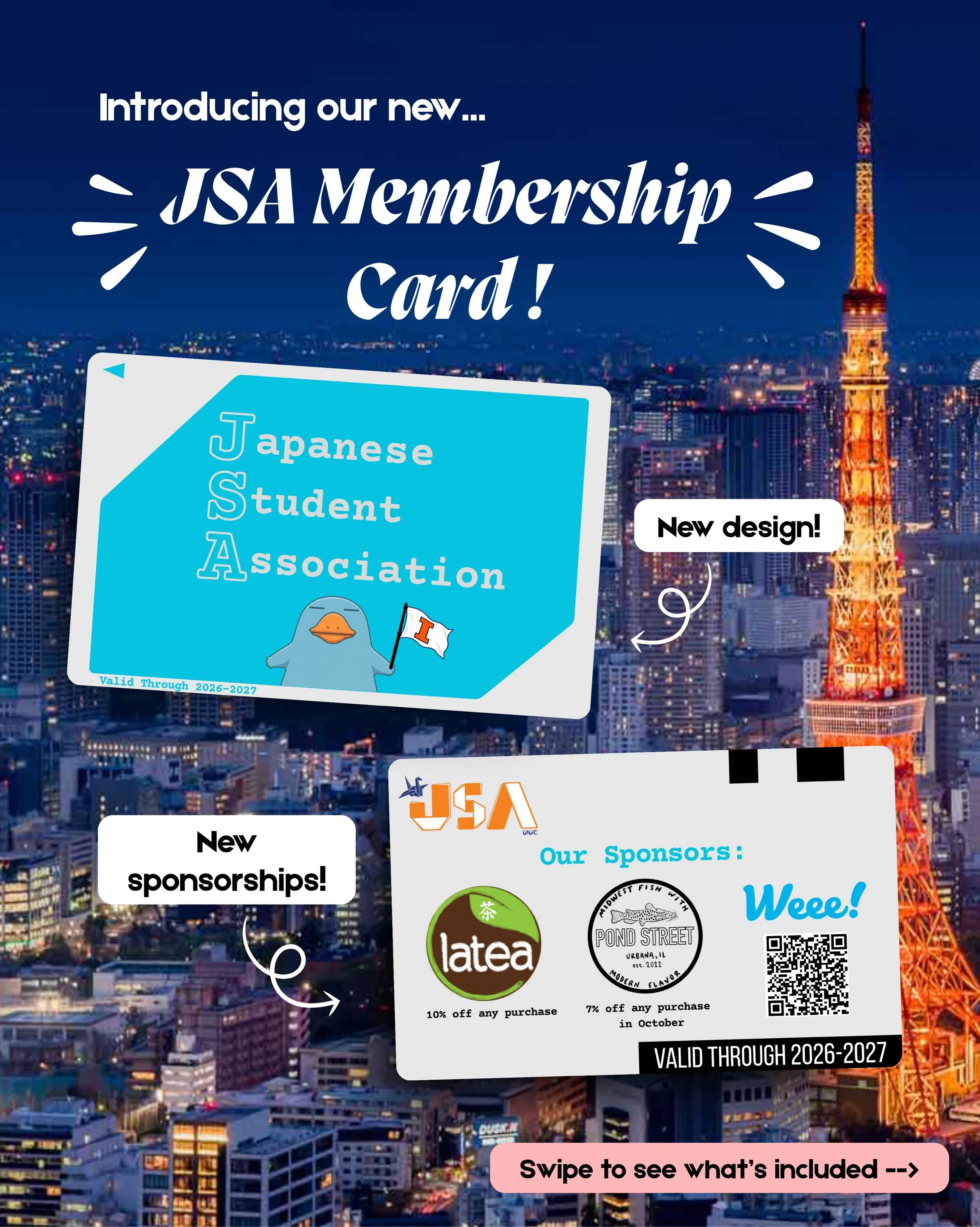 🎟️ JSA Memberships are officially here for 2026&ndash;2027! 🇯🇵✨

Become a JSA member and get even more out of our events this year! Membership perks include discounted or free admission to priced events, free JCT Food Nights, access to our Big-Lit