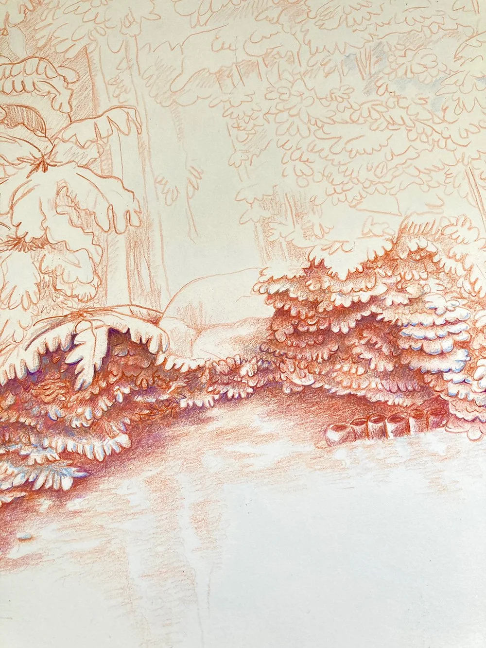 Détail d'un motif en cours de réalisation - Fresque - Papier peint