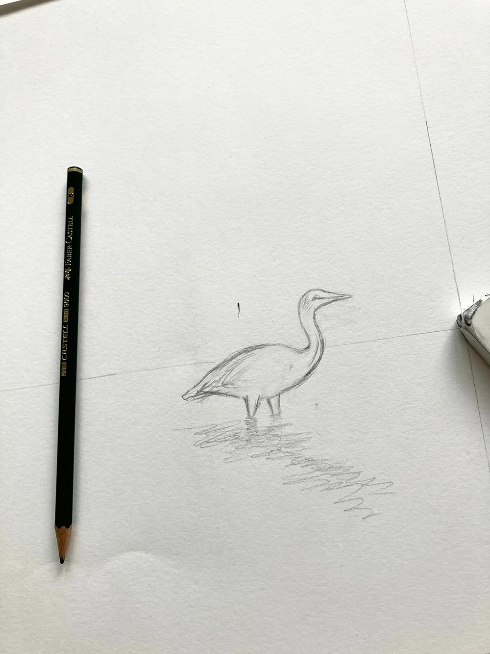 Premier dessin au crayon de papier - un oiseau - papier peint