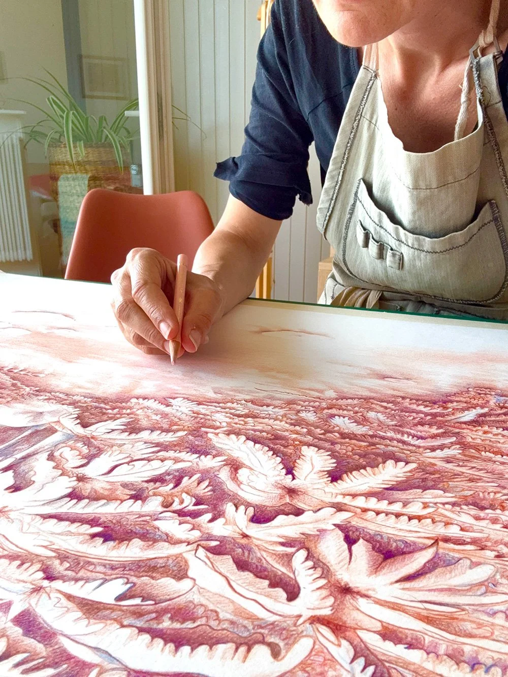 Réalisation manuelle du dessin originale pour le papier peint panoramique