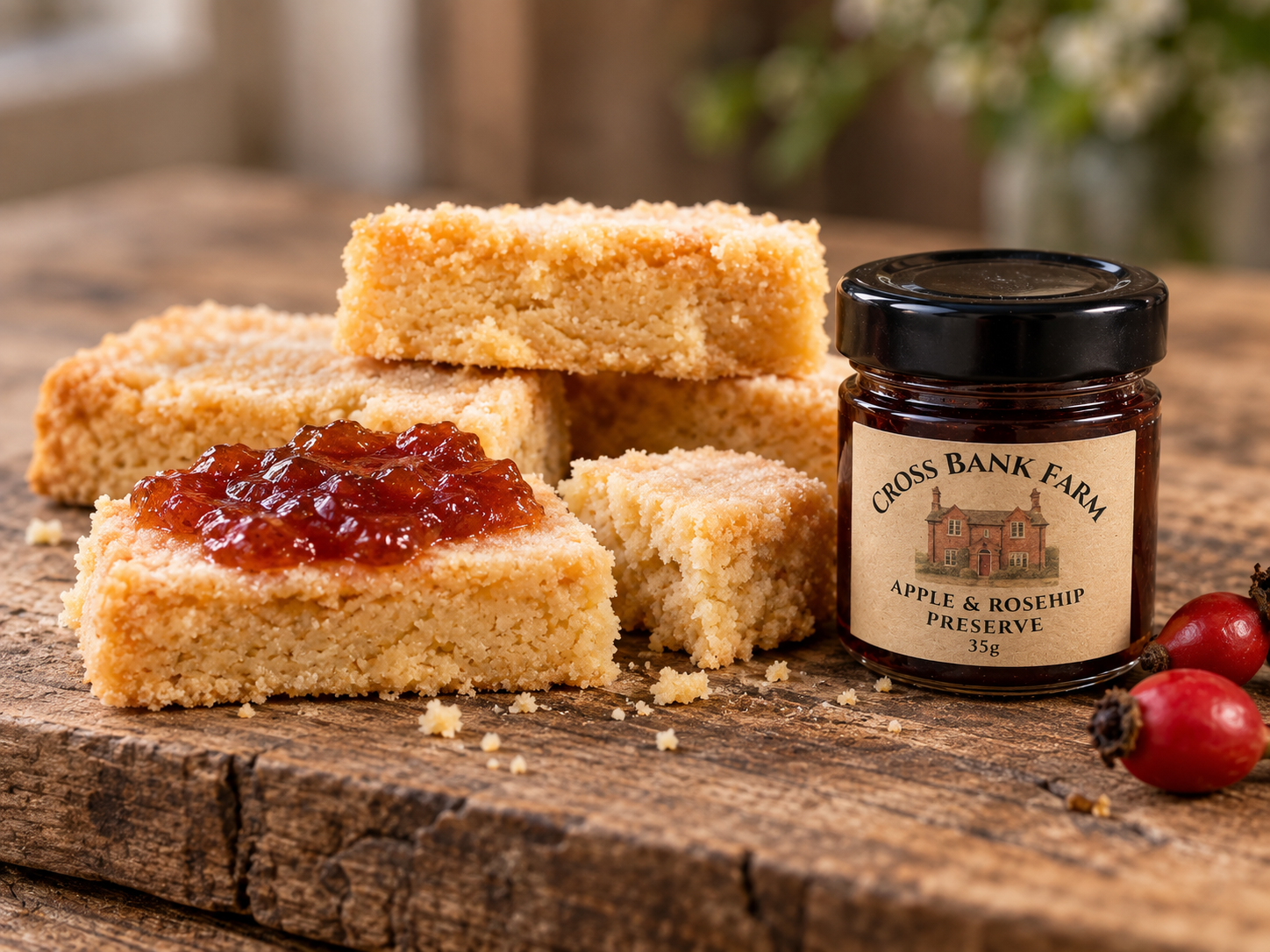 Buttery Shortbread with Preserve