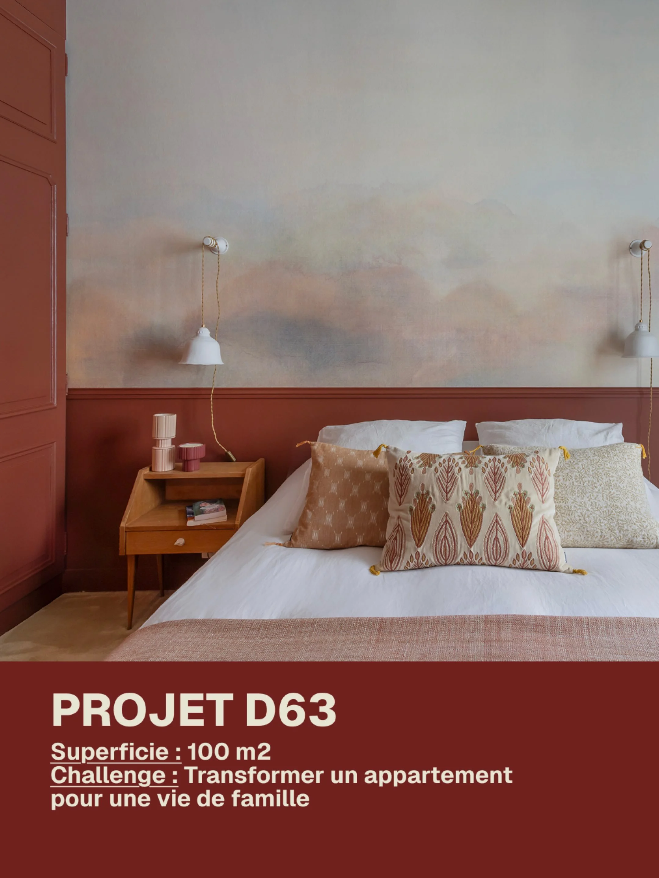 💛 PROJET D63 💛 

100m2, une famille avec deux petits gar&ccedil;ons, et un appartement r&eacute;cemment acquis au style vieillot, mais surtout inadapt&eacute; &agrave; leur quotidien. 

Pour cette r&eacute;novation, l&rsquo;enjeu &eacute;tait avant