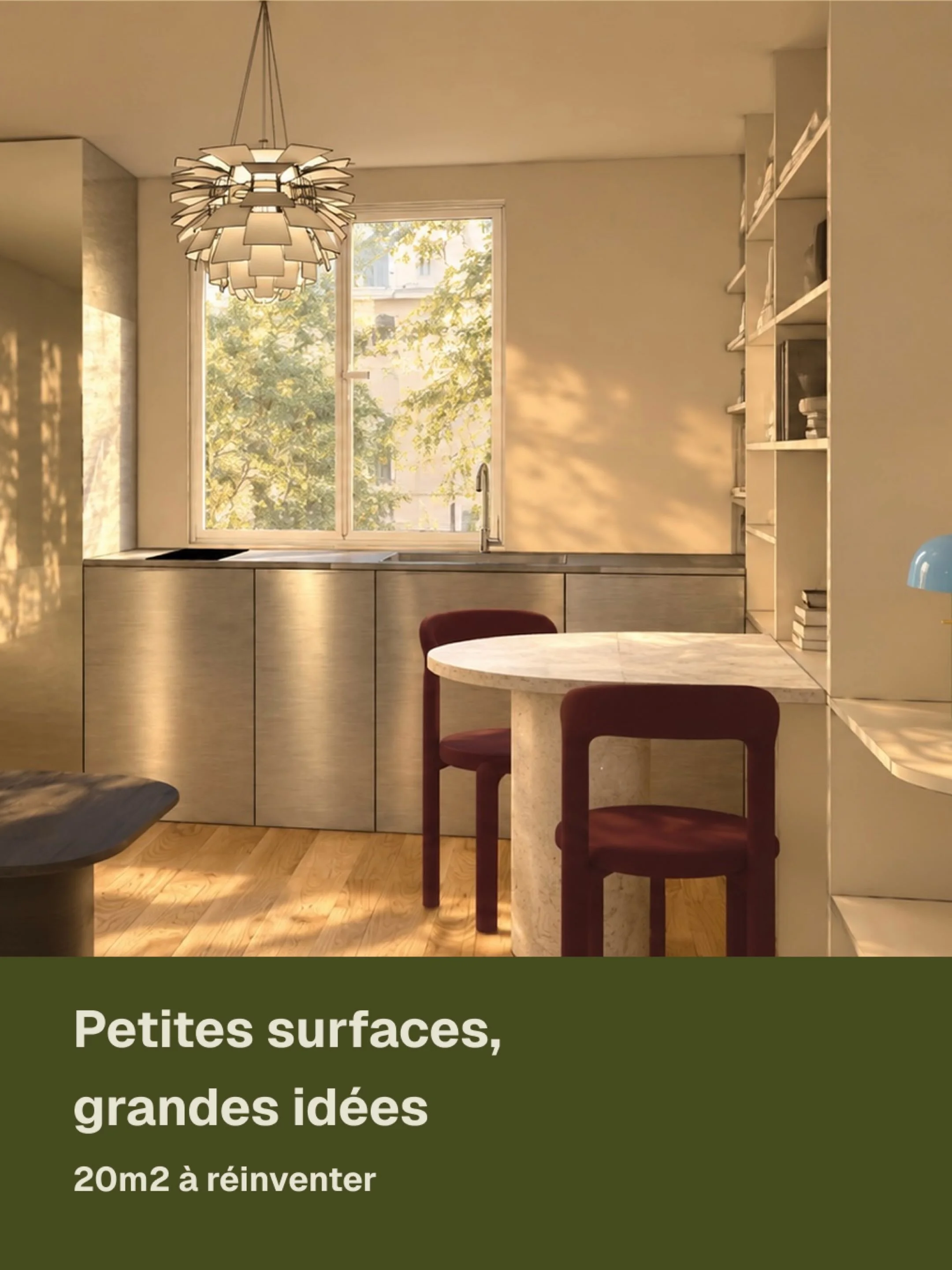 🩵 TRAC&Eacute; DE CONCEPTION - M13 🩵

Un studio de 20m2 qui a tout l&rsquo;air d&rsquo;un grand ! 

C&rsquo;est le d&eacute;fi de ce projet : r&eacute;nover un petit studio attenant &agrave; une maison pour permettre aux propri&eacute;taires d&rsqu