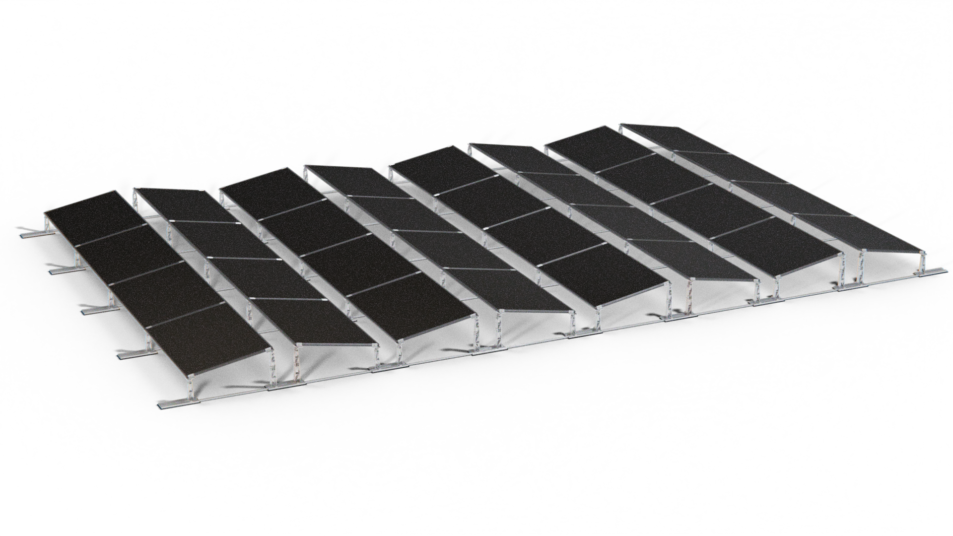 Photovoltaik-Solarpanelle auf einem Gestell.