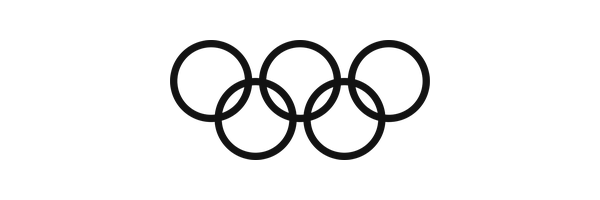 Olympic rings logo on a black background.