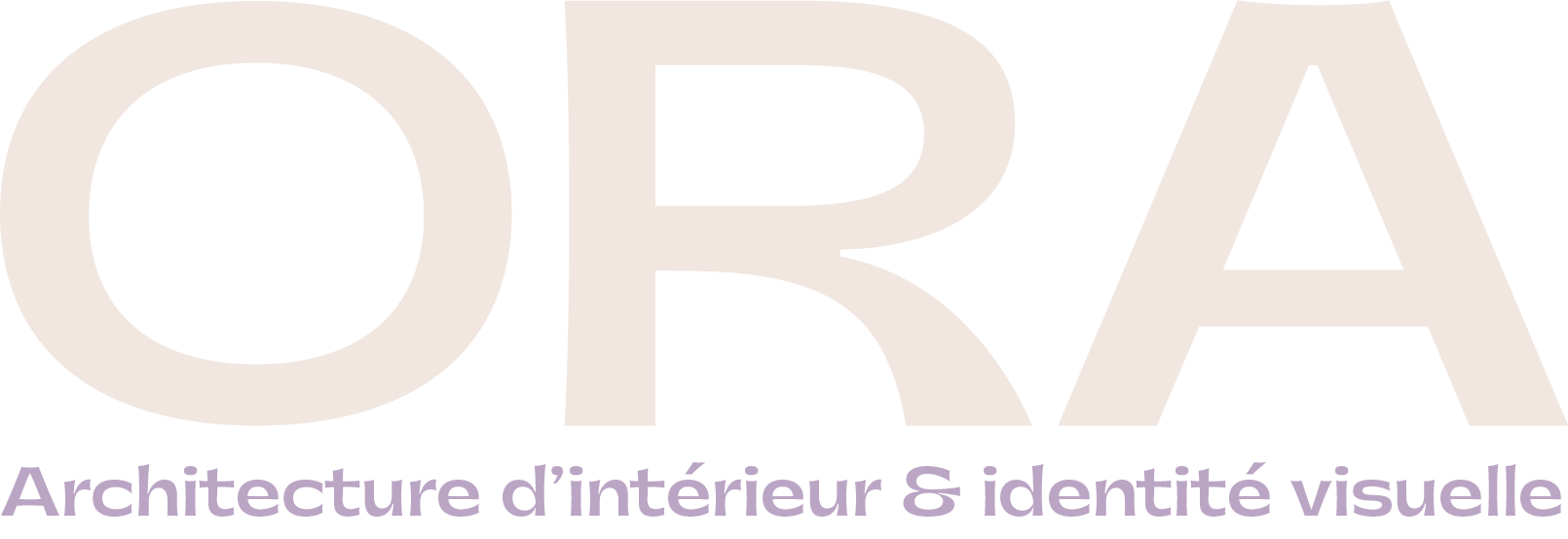 Logo ORA avec un sous-titre 'Architecture d’intérieur & identité visuelle'.