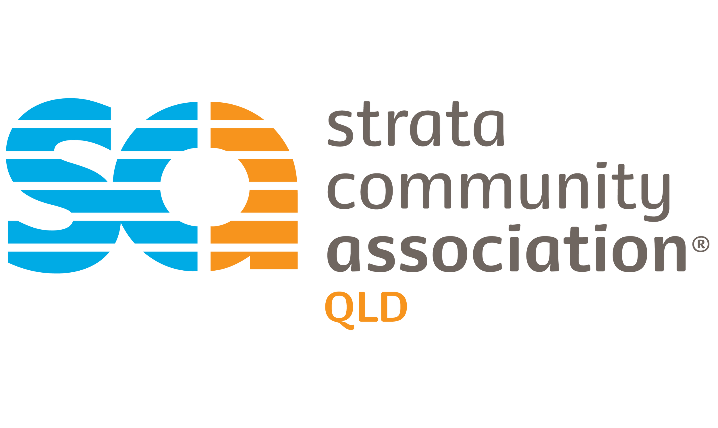 Logo of Strata Community Association Queensland with stylized 'SCA' in blue and orange, and the words 'strata community association' in gray, with 'QLD' in orange.
