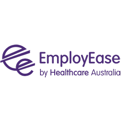 EmployEase logo with purple stylized 'e' and text 'EmployEase by Healthcare Australia'